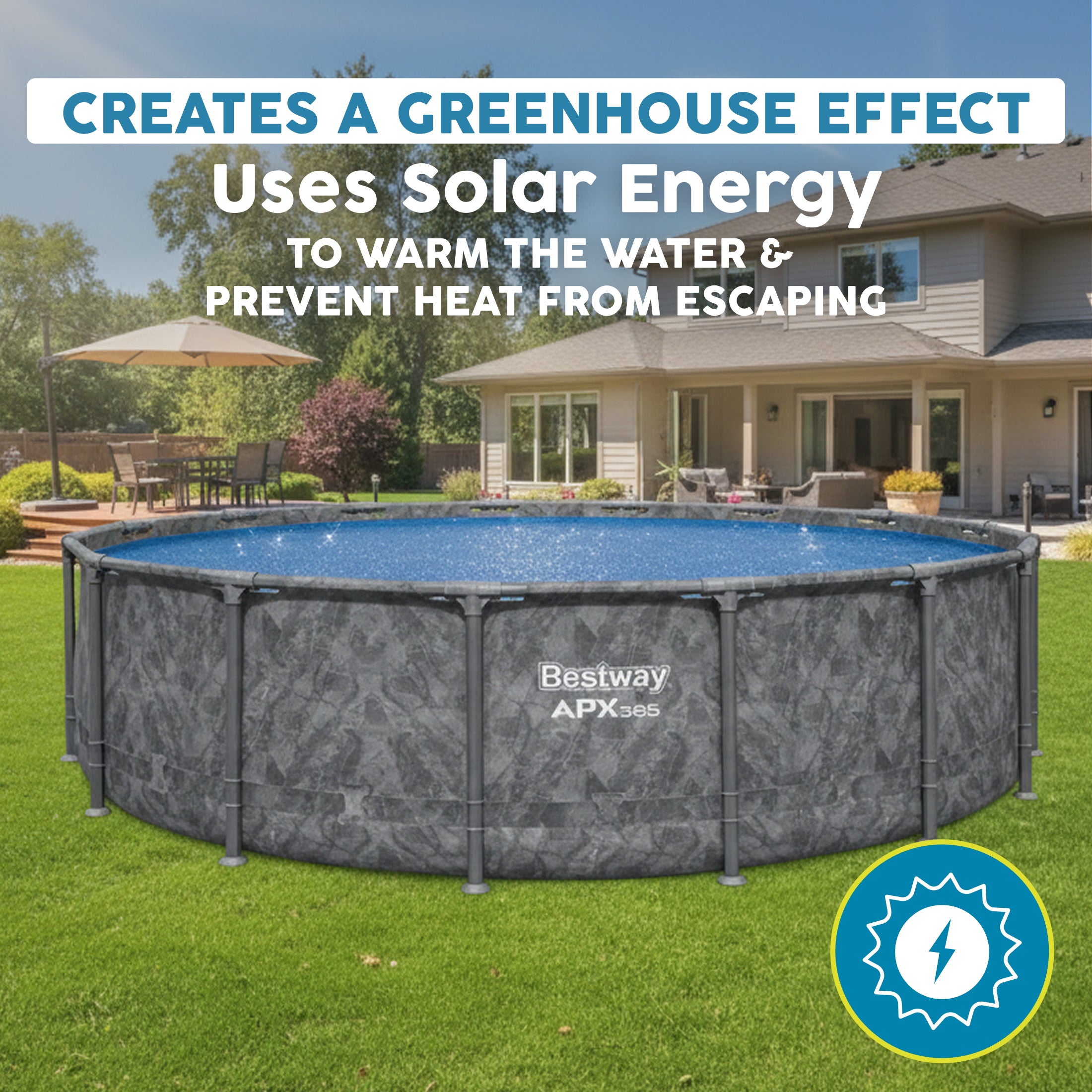 Bestway Flowclear 18' Round Solar Pool Cover for Above Ground Pools (Cover Only)