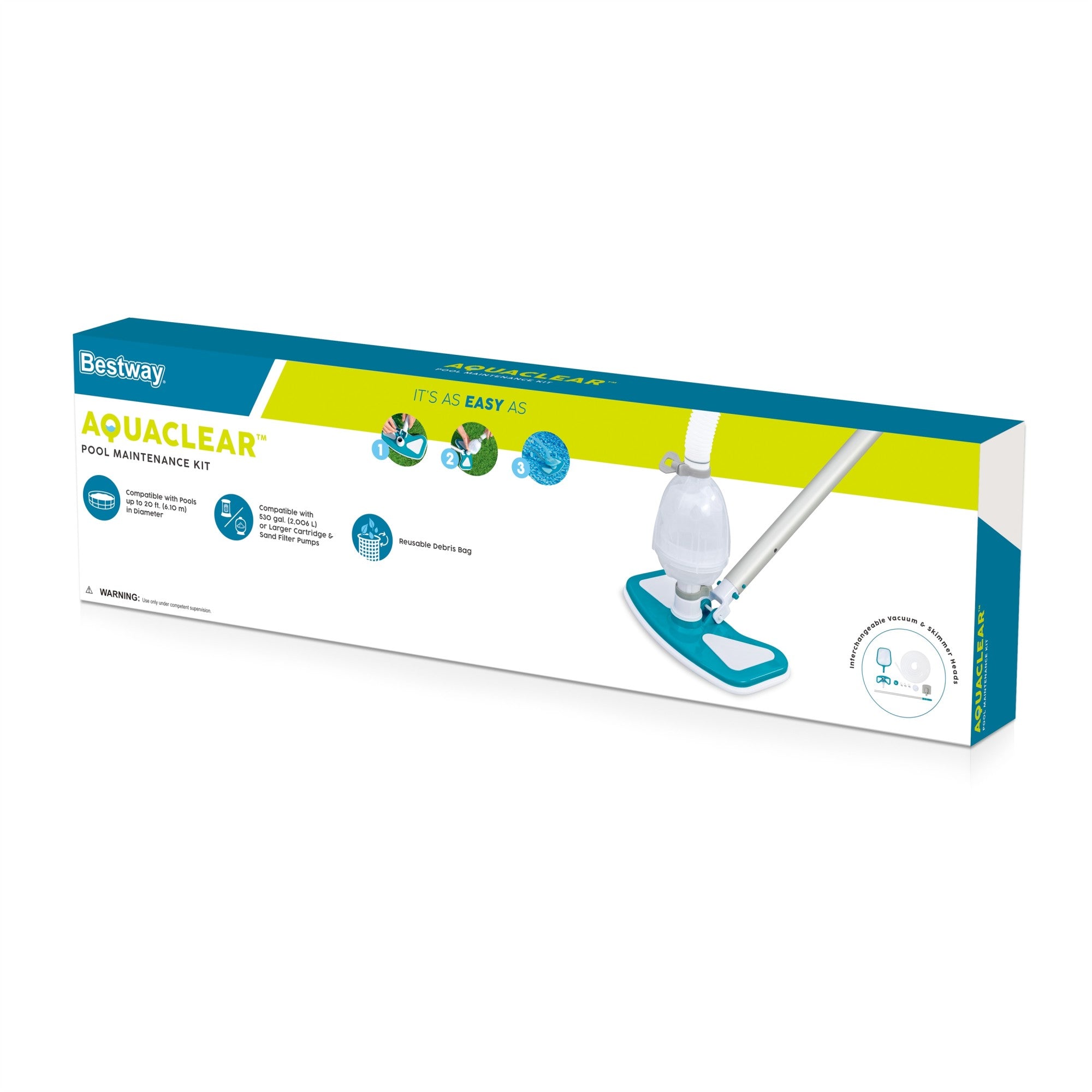 Bestway Flowclear AquaClean 110 Inch Pool Vacuum for 20 Feet Above Ground Pools - VMInnovations