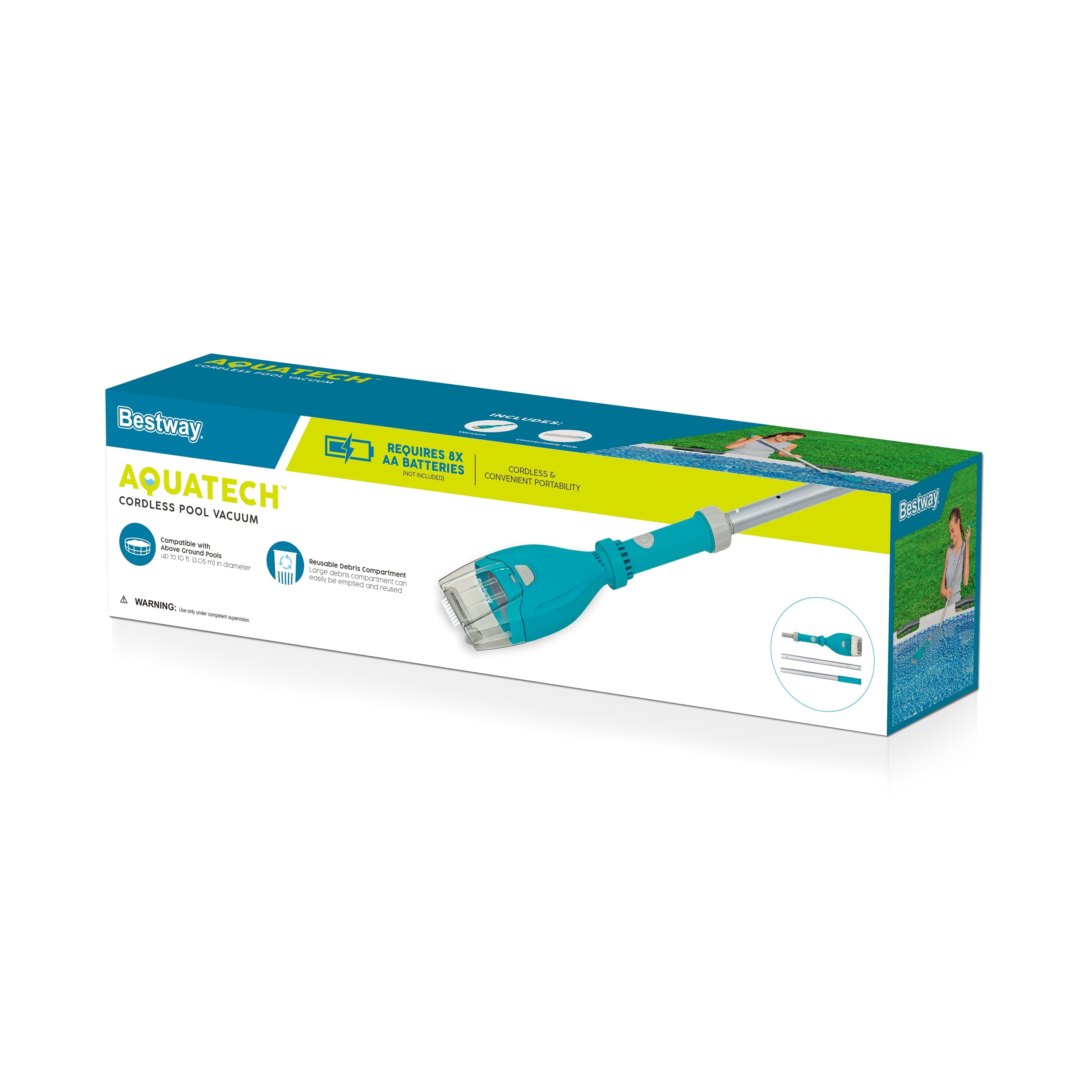 Bestway Cordless Pool Vacuum, AquaTech Vacuum Cleaner for Up to 10 Ft Pools - VMInnovations