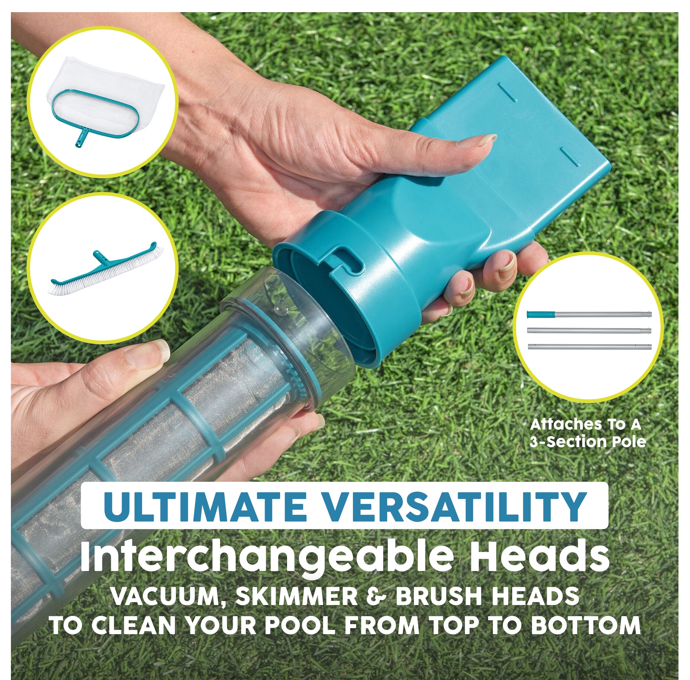 Bestway AquaSurge Swimming Pool Maintenance Accessory Kit with Vacuum & Skimmer - VMInnovations