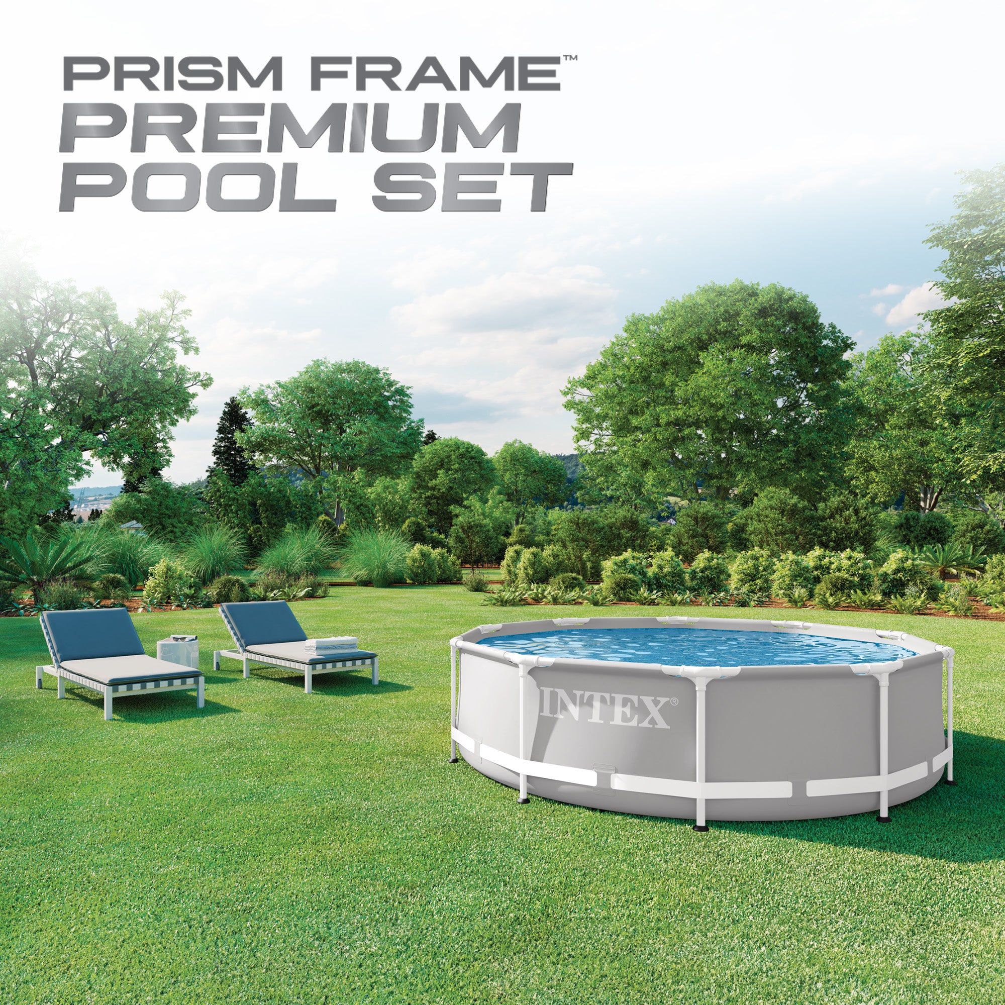 Intex 10ft x 30 Inch Prism Frame Steel Above Ground Outdoor Swimming Pool (Used) - VMInnovations
