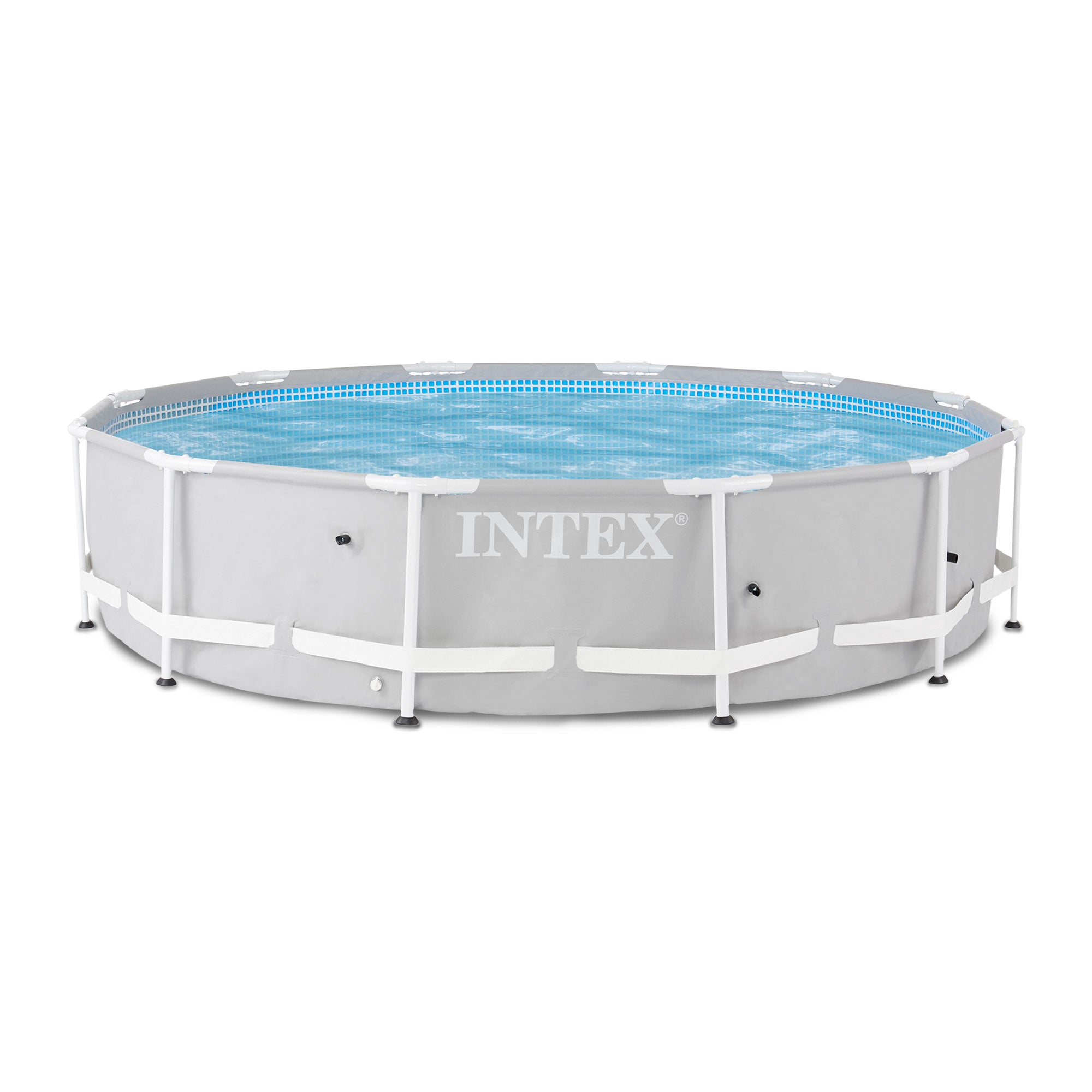 Intex 12’ x 30” Steel Frame Above Ground Swimming Pool and 12’ Round Pool Cover