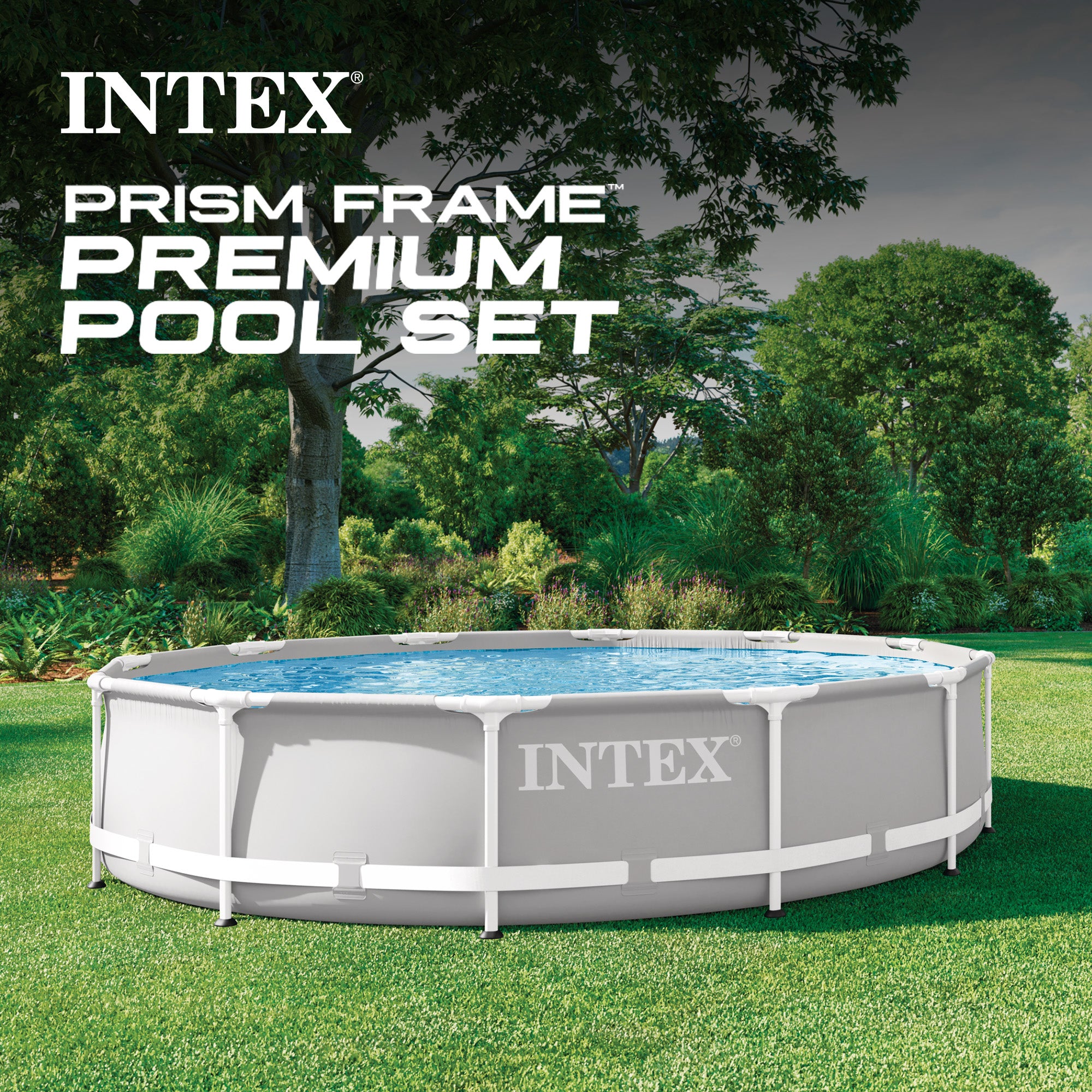 Intex 12'x 30" Prism Frame Round Above Ground Swimming Pool, (No Pump)(Open Box)