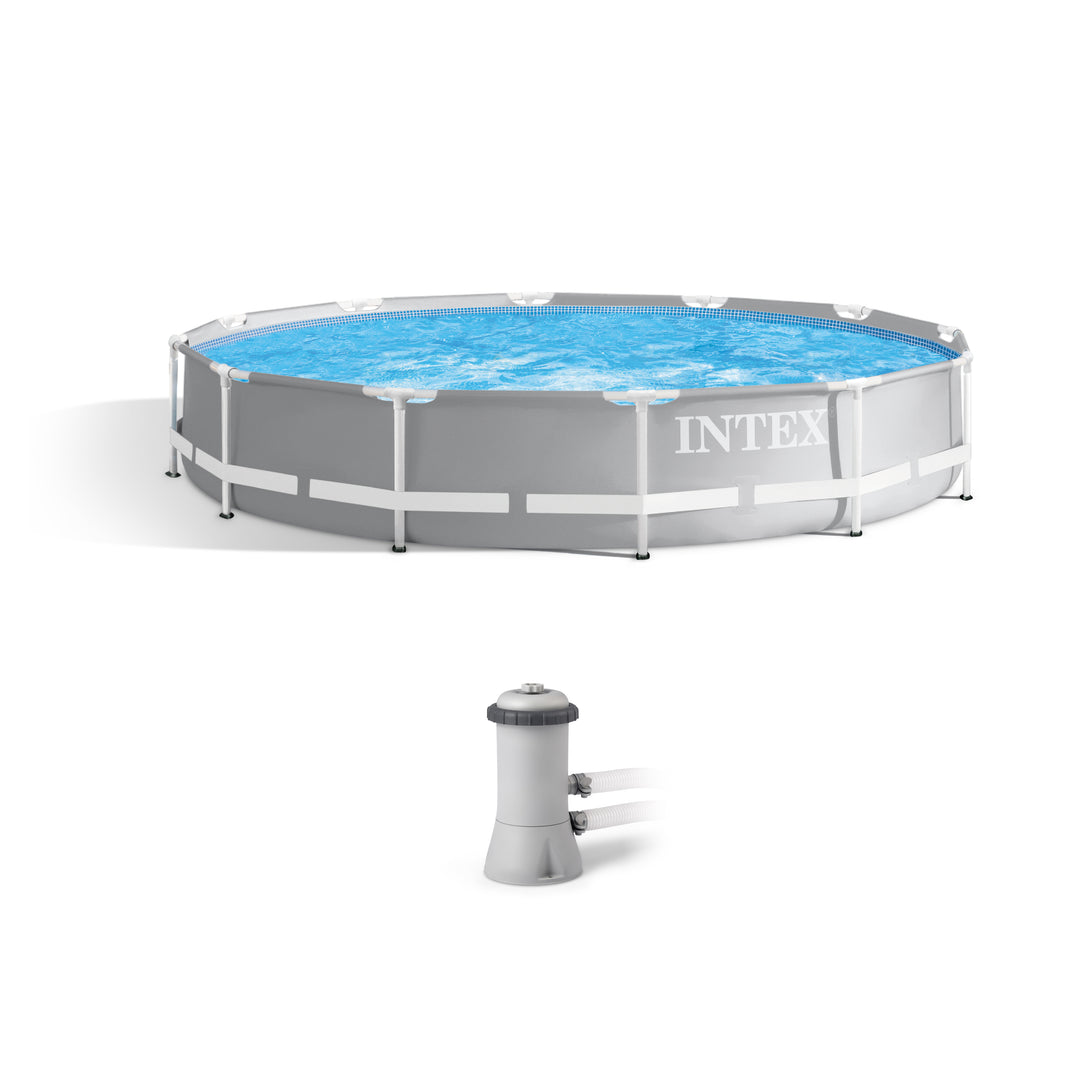 Intex 12ft x 30in Prism Metal Frame Above Ground Pool w/ Pump (For Parts) - VMInnovations