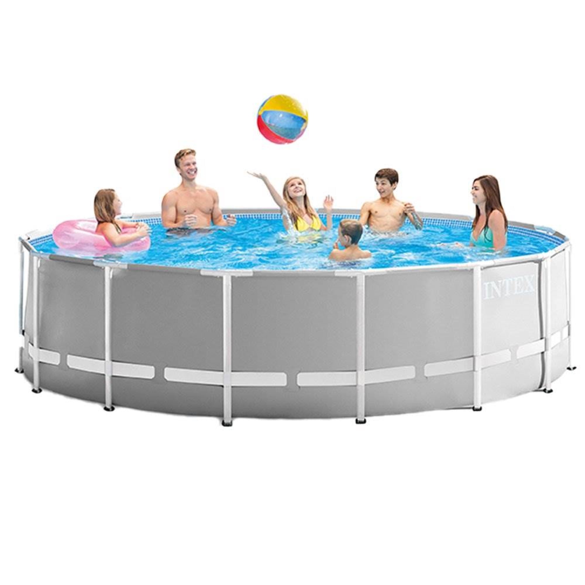 Intex 15ft x 48in Prism Above Ground Swimming Pool Set w/ Pump & Chlorine Tabs