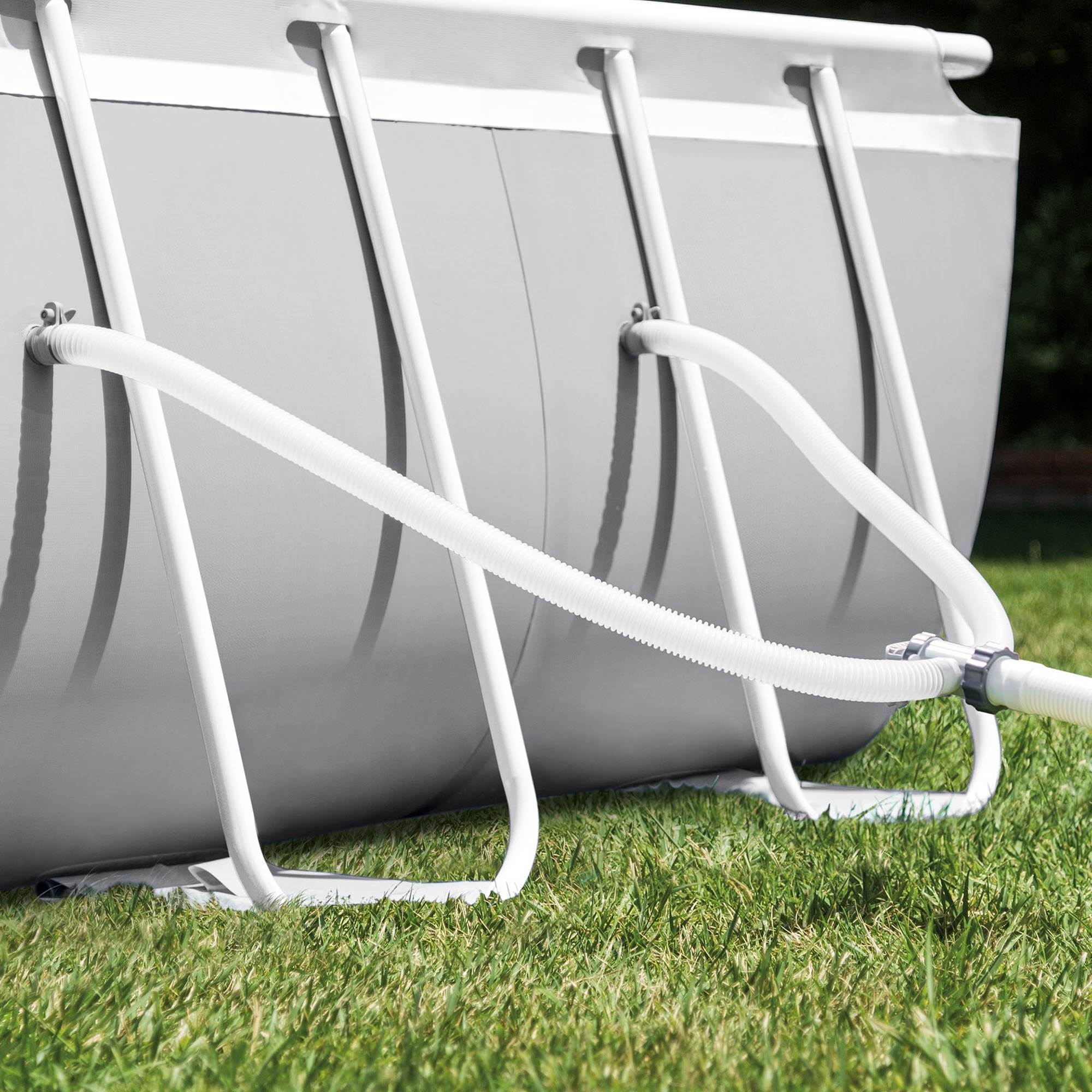 Intex 20ft x 10ft x 48in Prism Frame Oval Swimming Pool Kit w/ Chlorine Tabs - VMInnovations