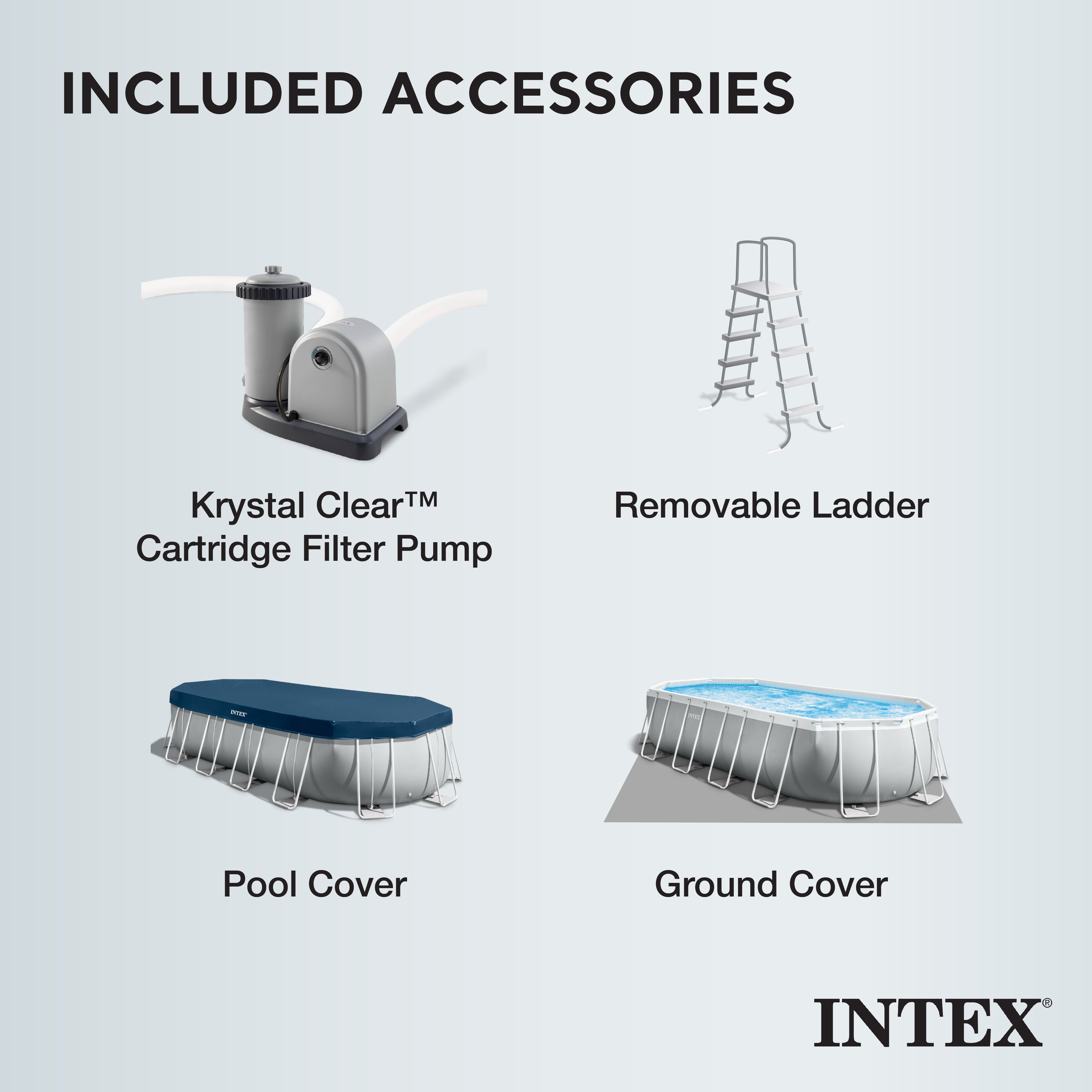 Intex 26797EH 20' x 10' x 48" Prism Frame Oval Above Ground Pool Set (Open Box) - VMInnovations