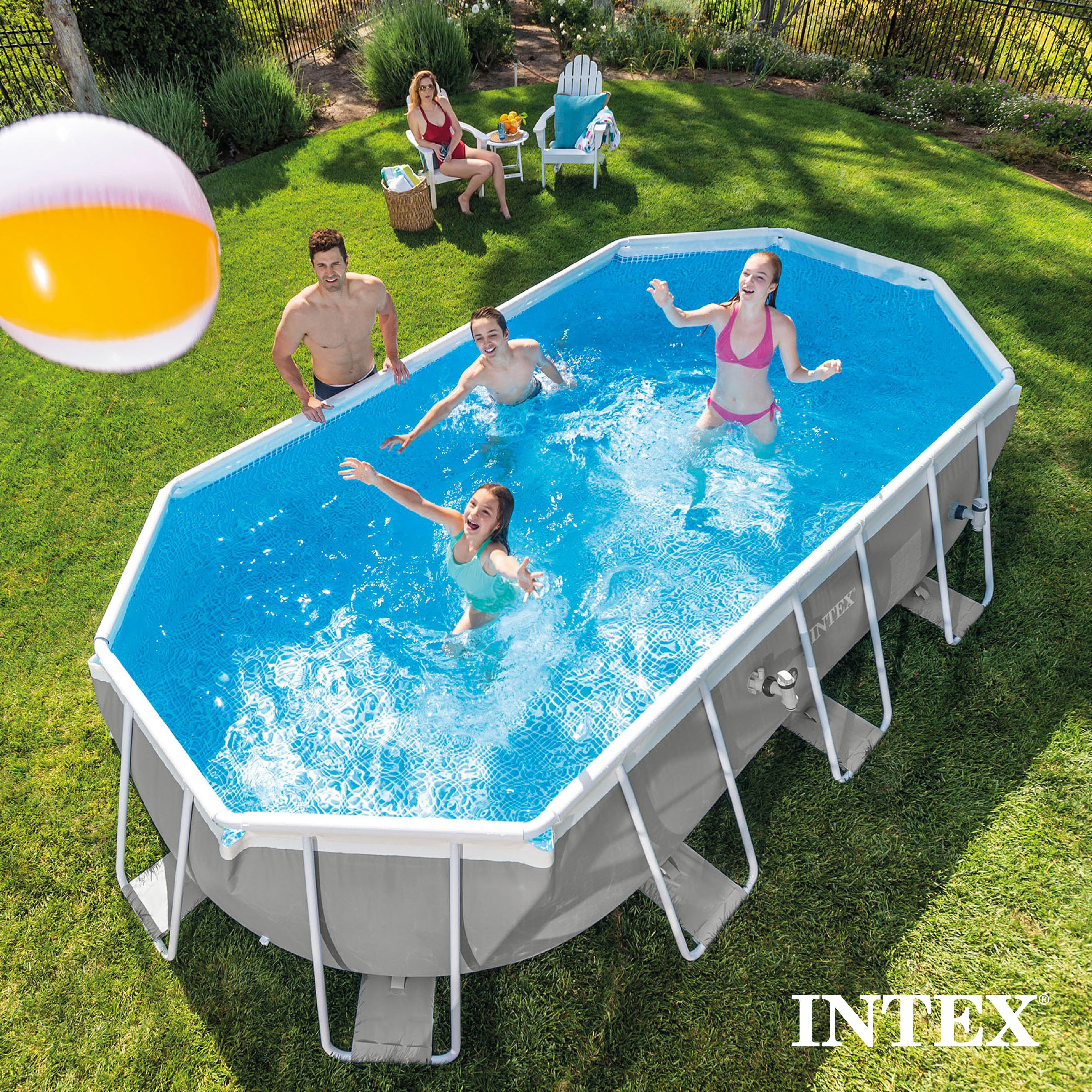 Intex 26797EH 20' x 10' x 48" Prism Frame Oval Above Ground Pool Set (Open Box) - VMInnovations