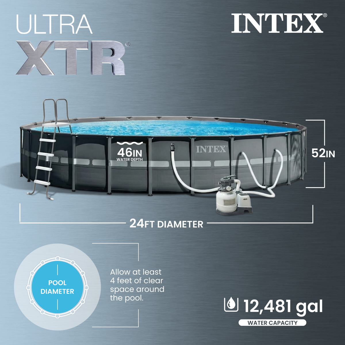 Intex 24' x 52" Ultra XTR Frame Round Pool Set with Sand Filter Pump (Damaged)