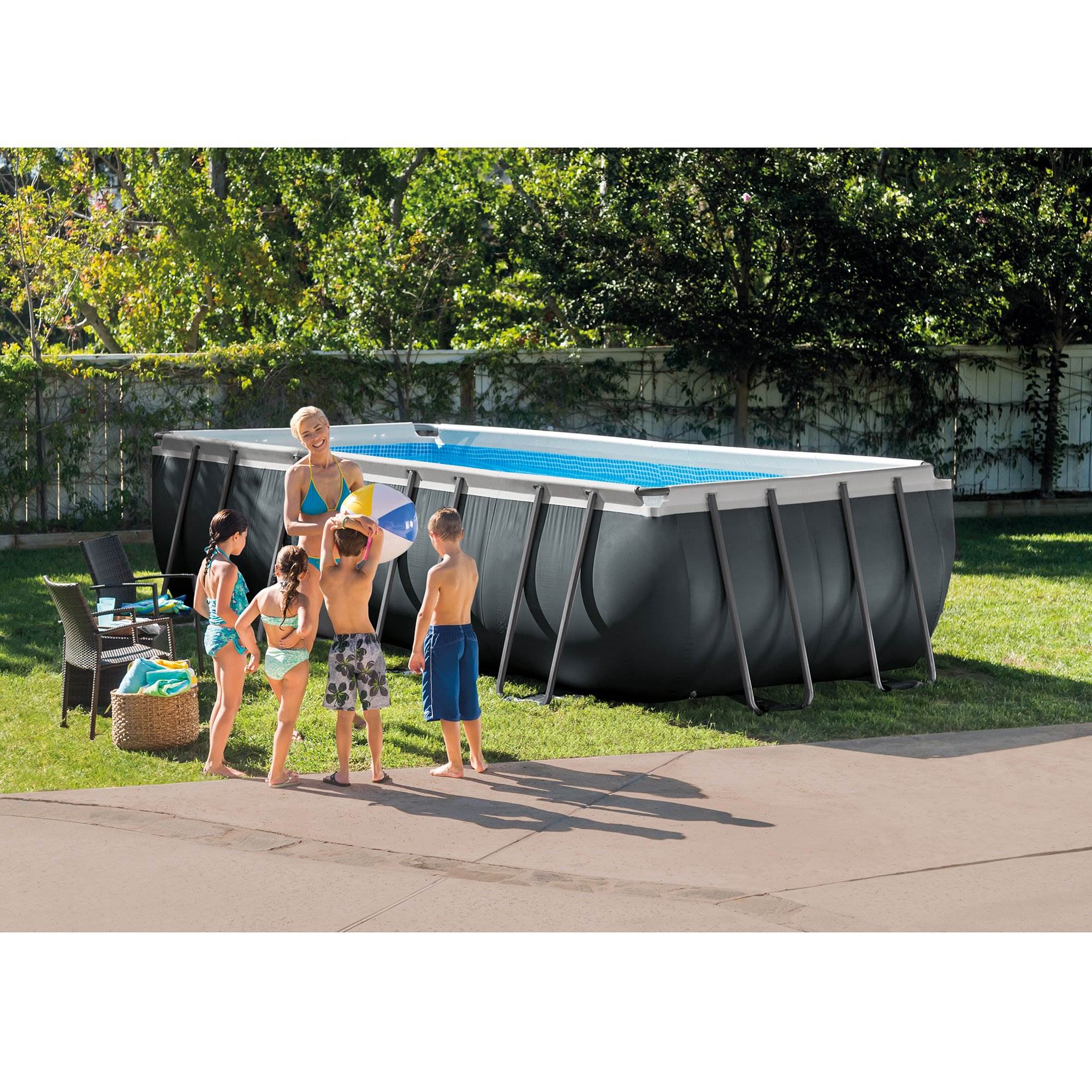 Intex 18' x 52" Ultra XTR Rectangular Frame Swim Pool Set with Chlorine Tablets