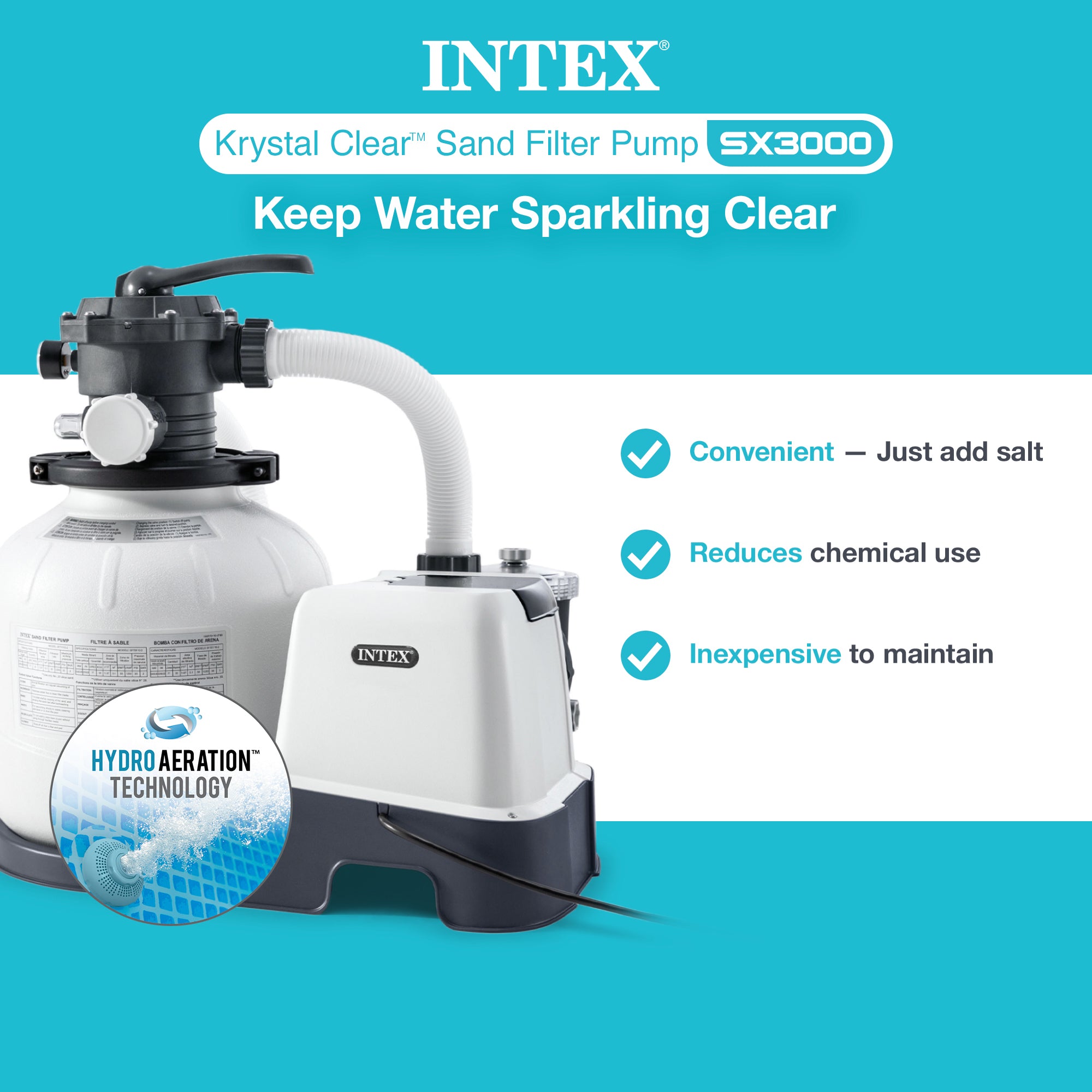 Intex 3000 GPH Pool Sand Filter Pump with Automatic Timer(Open Box) (2 Pack) - VMInnovations