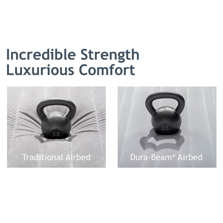 Intex Dura Beam Standard Pillow Rest Classic Airbed with Built-In Pump, Queen - VMInnovations