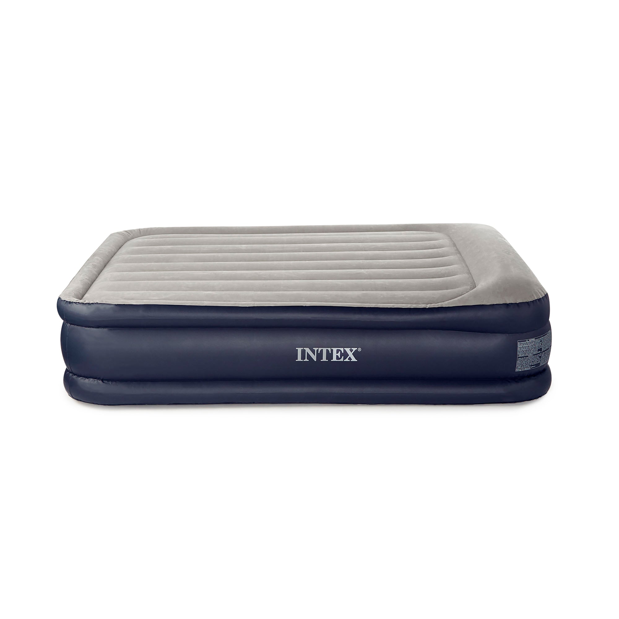 Intex Deluxe Pillow Rest Raised Blow Up Air Bed Mattress w/ Built In Pump, Queen