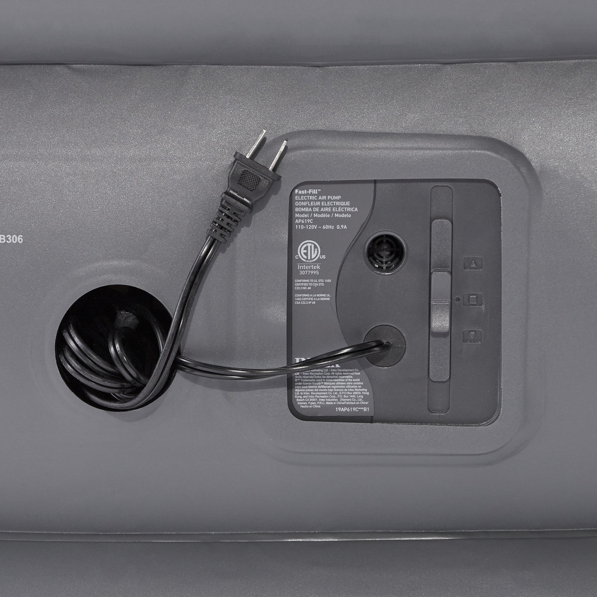 Intex Queen Dura-Beam 20 in Inflatable Bed Air Mattress, Built-in Electric Pump