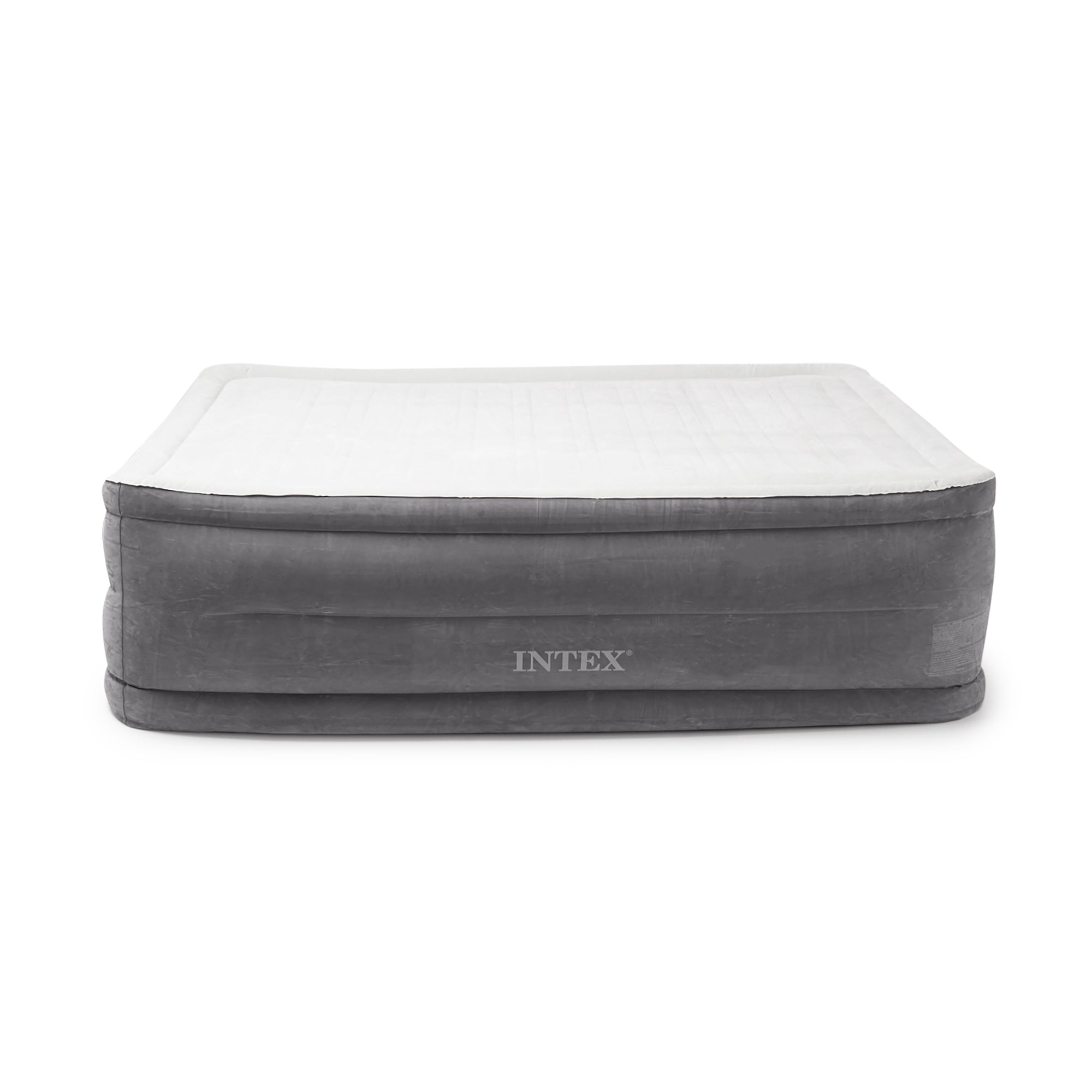 Intex Plush Dura Beam Air Bed w/ Pump, Queen & Intex Inflatable Futon, Gray
