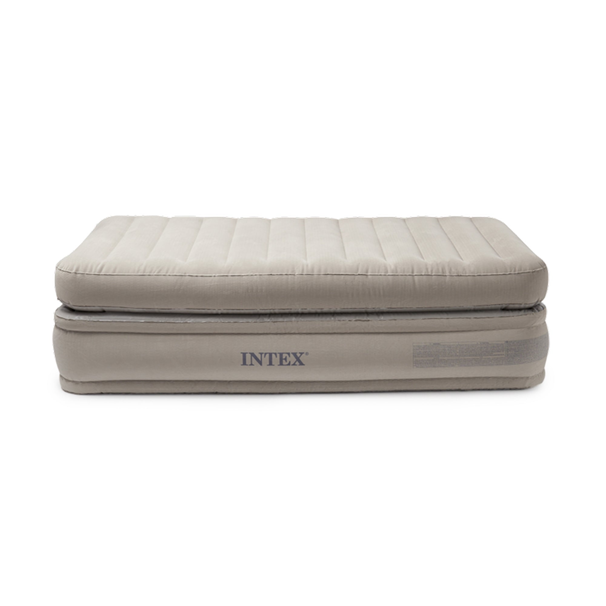 Intex 64443EP Prime Comfort Gray Elevated Air Mattress with Built-In Pump, Twin