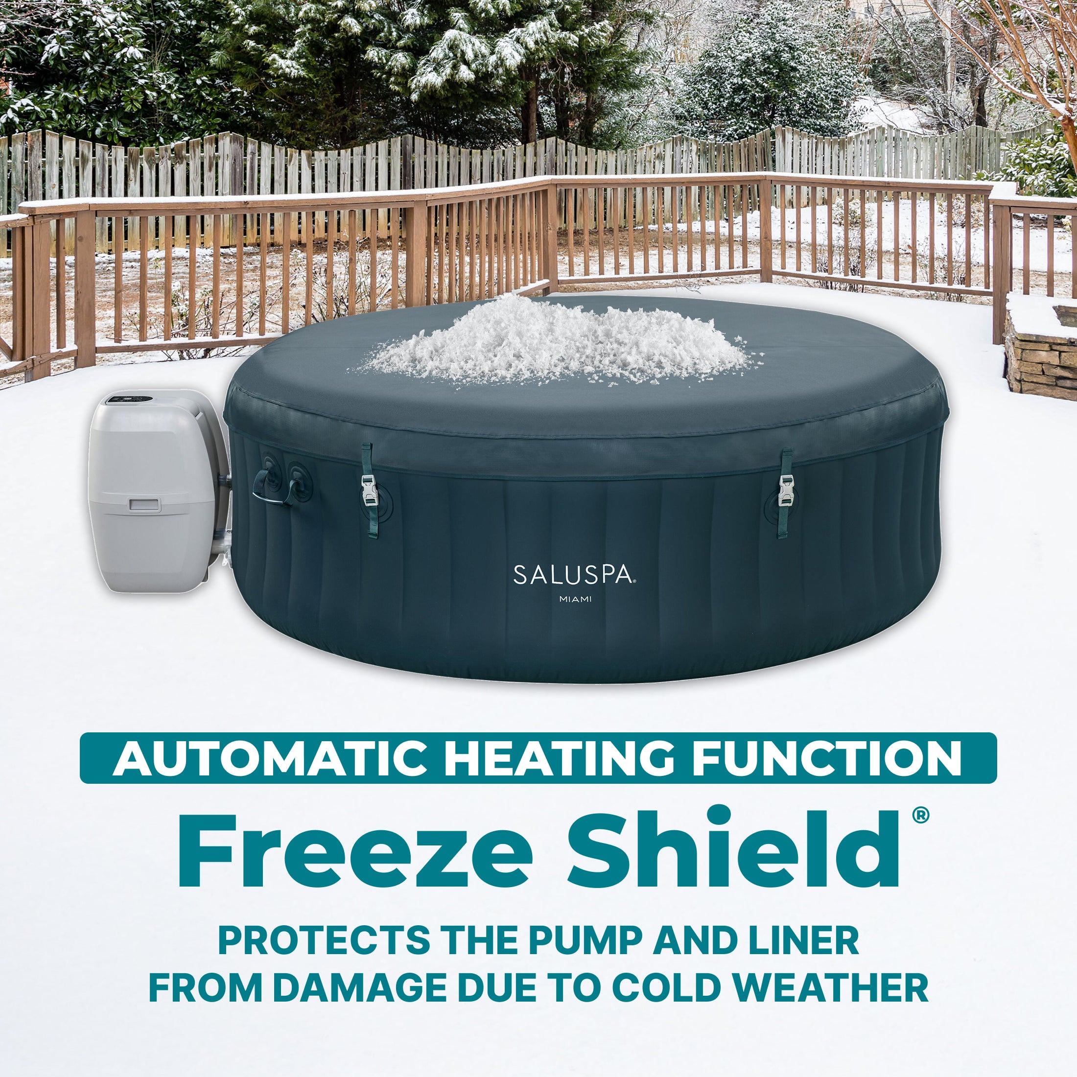 Bestway SaluSpa Miami AirJet 4-6 Person Inflatable Hot Tub w/ EnergySense Cover - VMInnovations