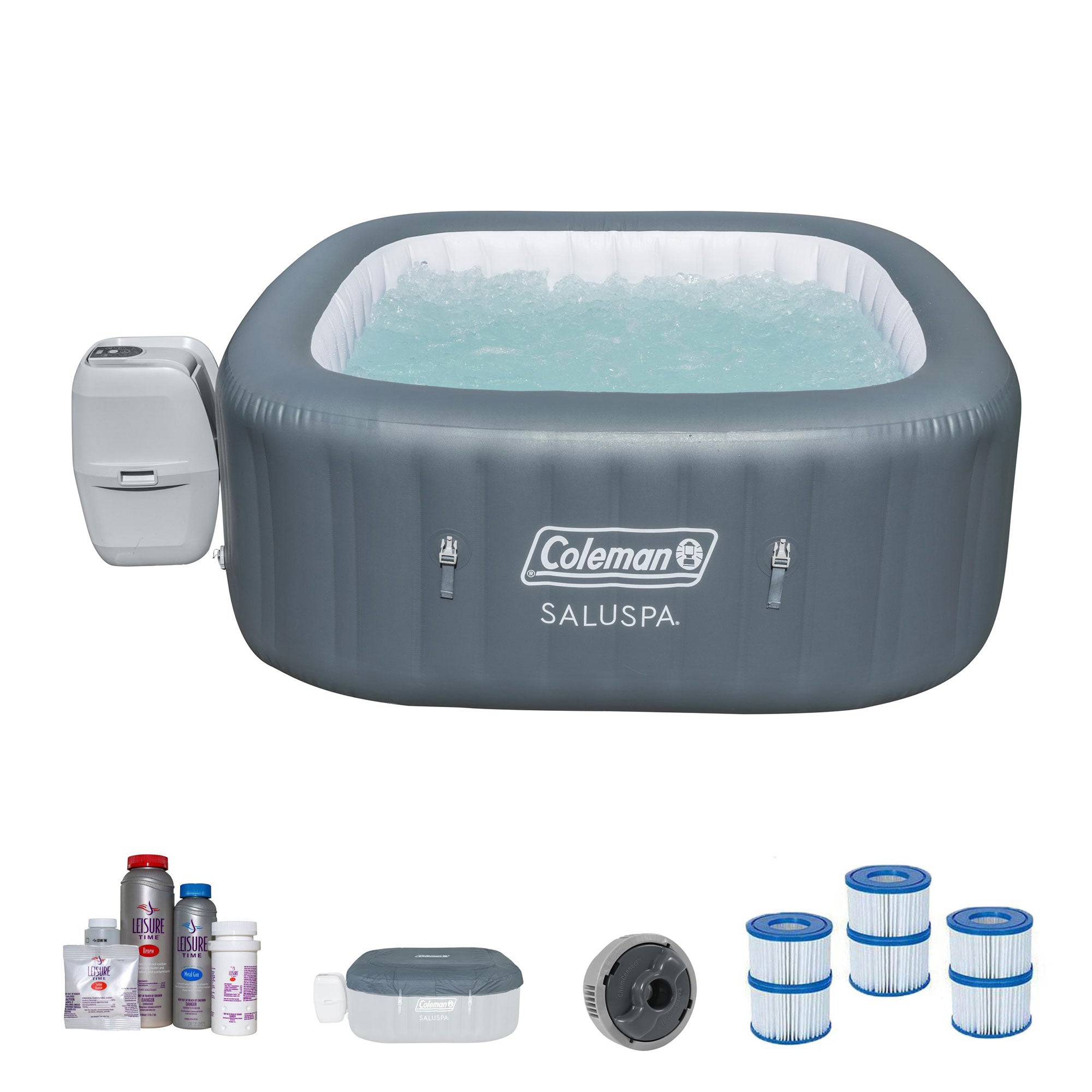 Coleman SaluSpa Inflatable Hot Tub w/ Spa Bromine Kit & Filter (3 Pack)
