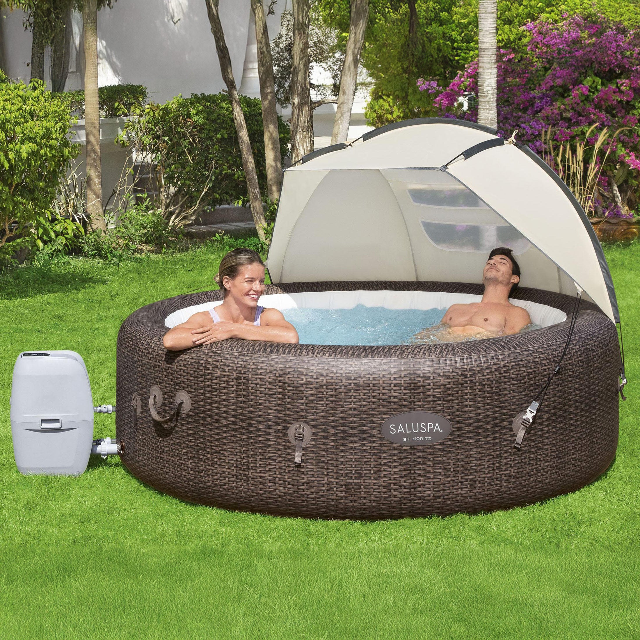 Bestway SaluSpa Sun Shade Canopy Accessory for Round Inflatable Hot Tub Spas