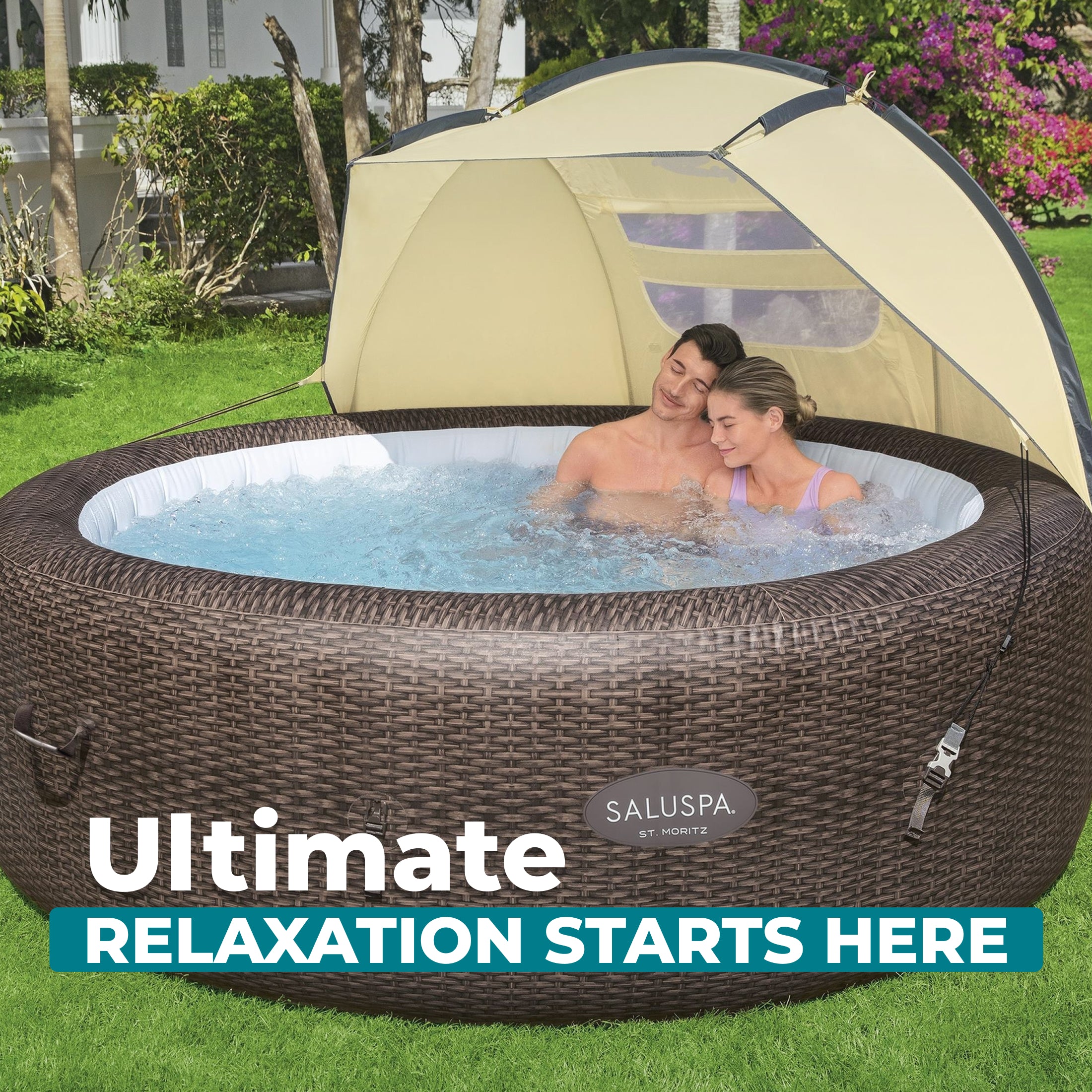 Bestway SaluSpa Sun Shade Canopy Accessory for Round Inflatable Hot Tub Spas