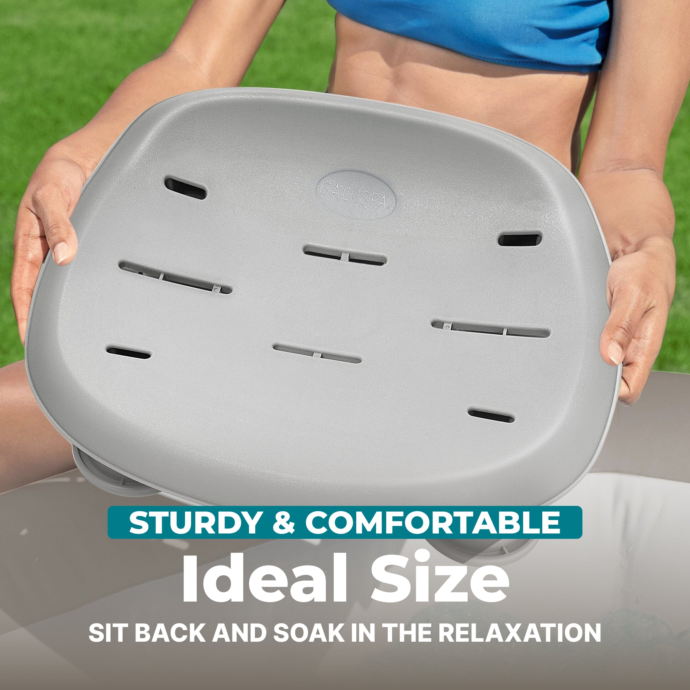 Bestway SaluSpa Underwater Non Slip Pool and Spa Seat with Adjustable Legs, Gray - VMInnovations