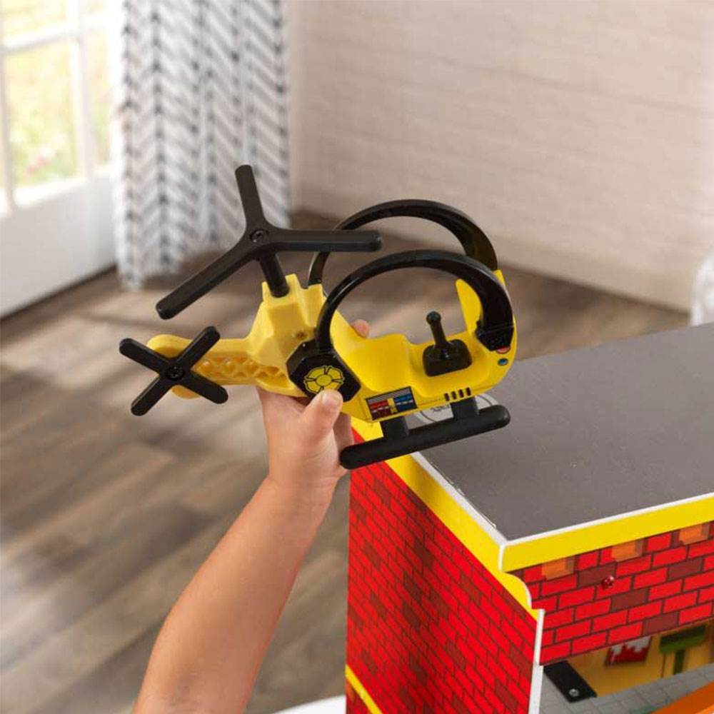 KidKraft Wooden Fire Station Set Toy w/ 14 Accessory Pieces (Open Box)