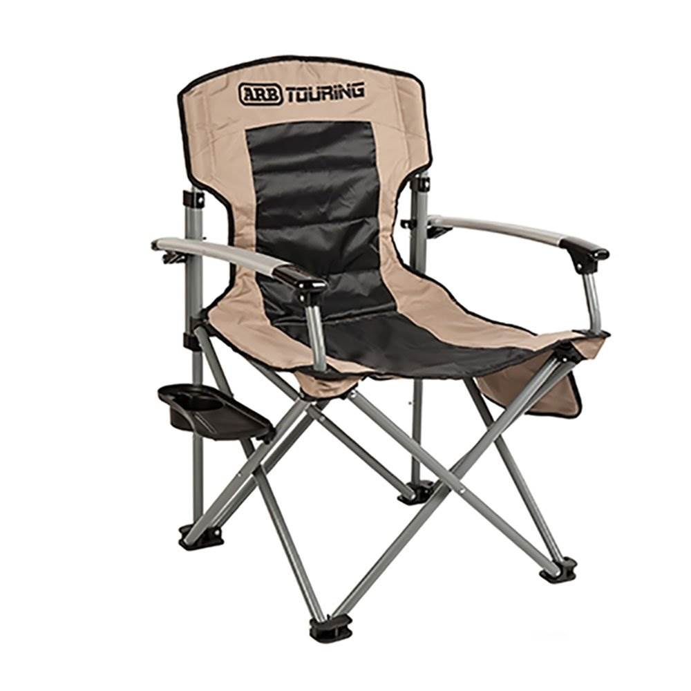 ARB Sport Folding Heavy Duty Outdoor Camping Chair with Side Table, Tan (Used)