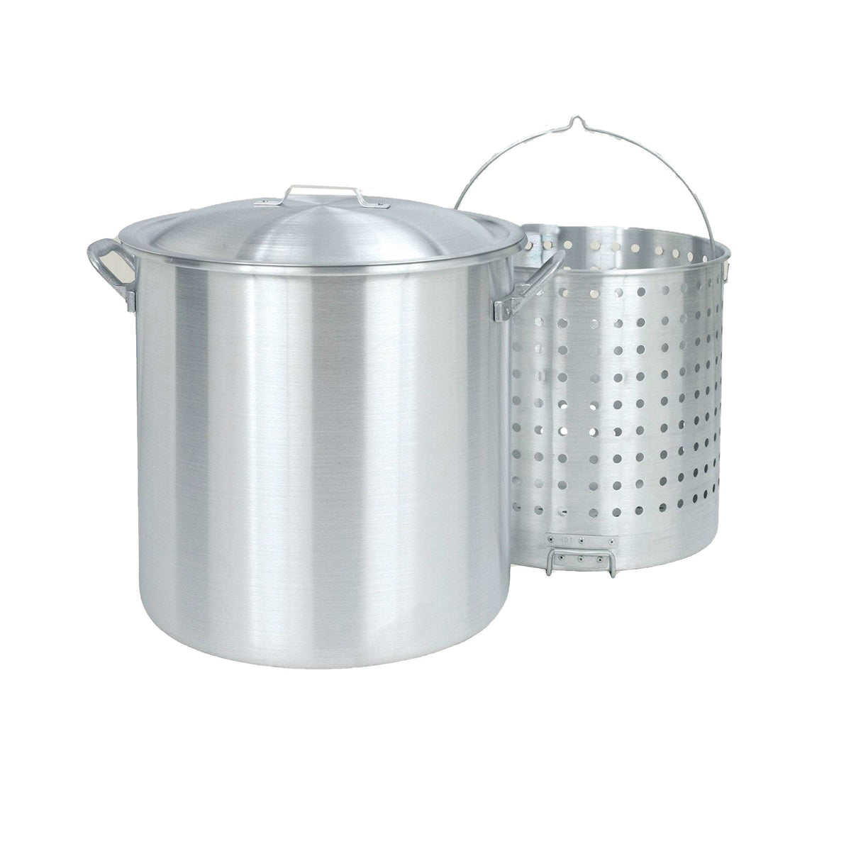 Bayou Classic Large 100 Quart Aluminum Stockpot Boiler & Handy Basket