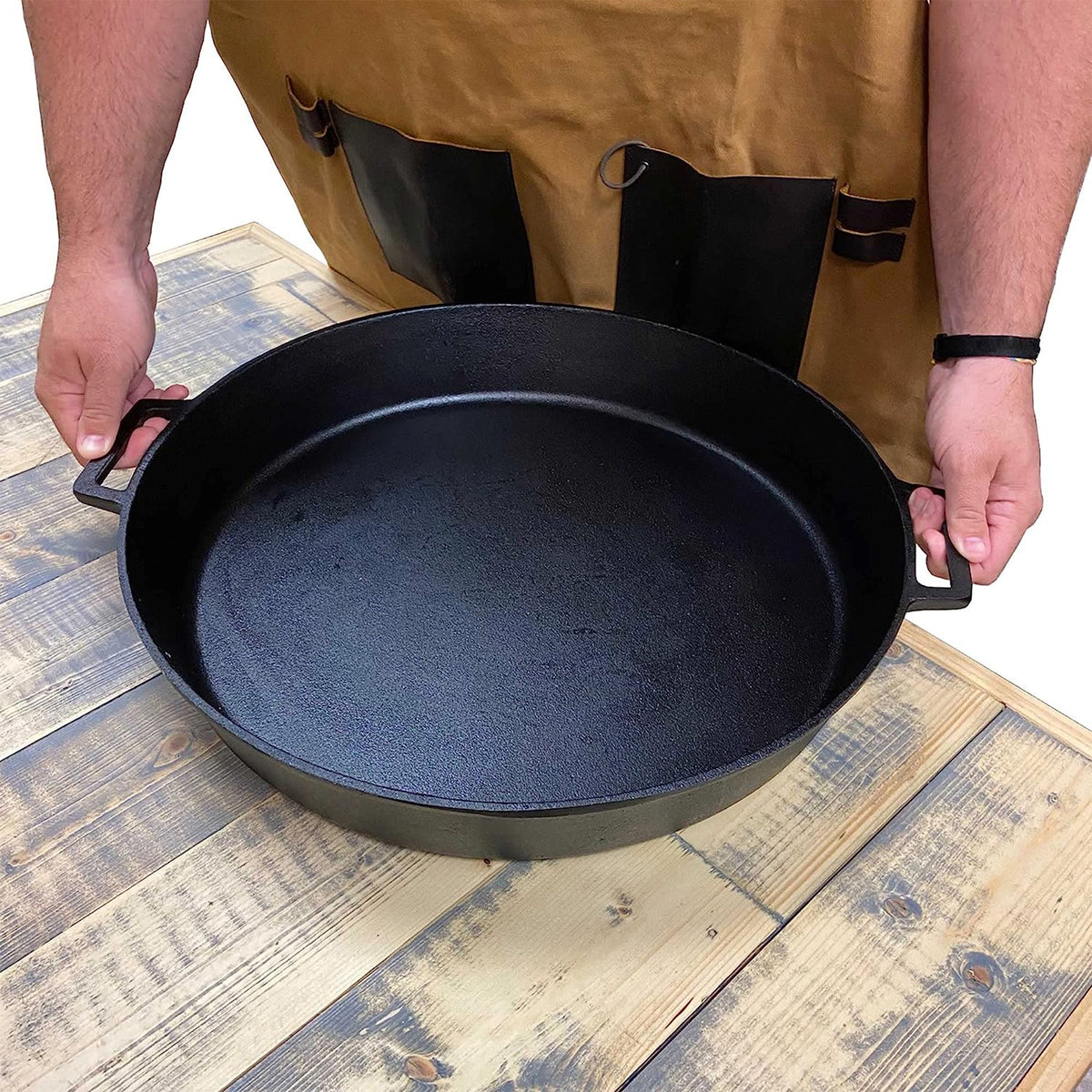 Bayou Seasoned Large 20" Even Heat Cast Iron Cookware Skillet Pan (Open Box)