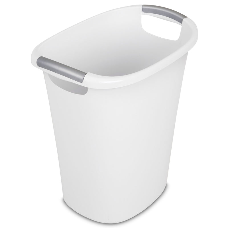 Sterilite 10638006 6 Gallon White Ultra Plastic Wastebasket Trash Can (6 Pack)