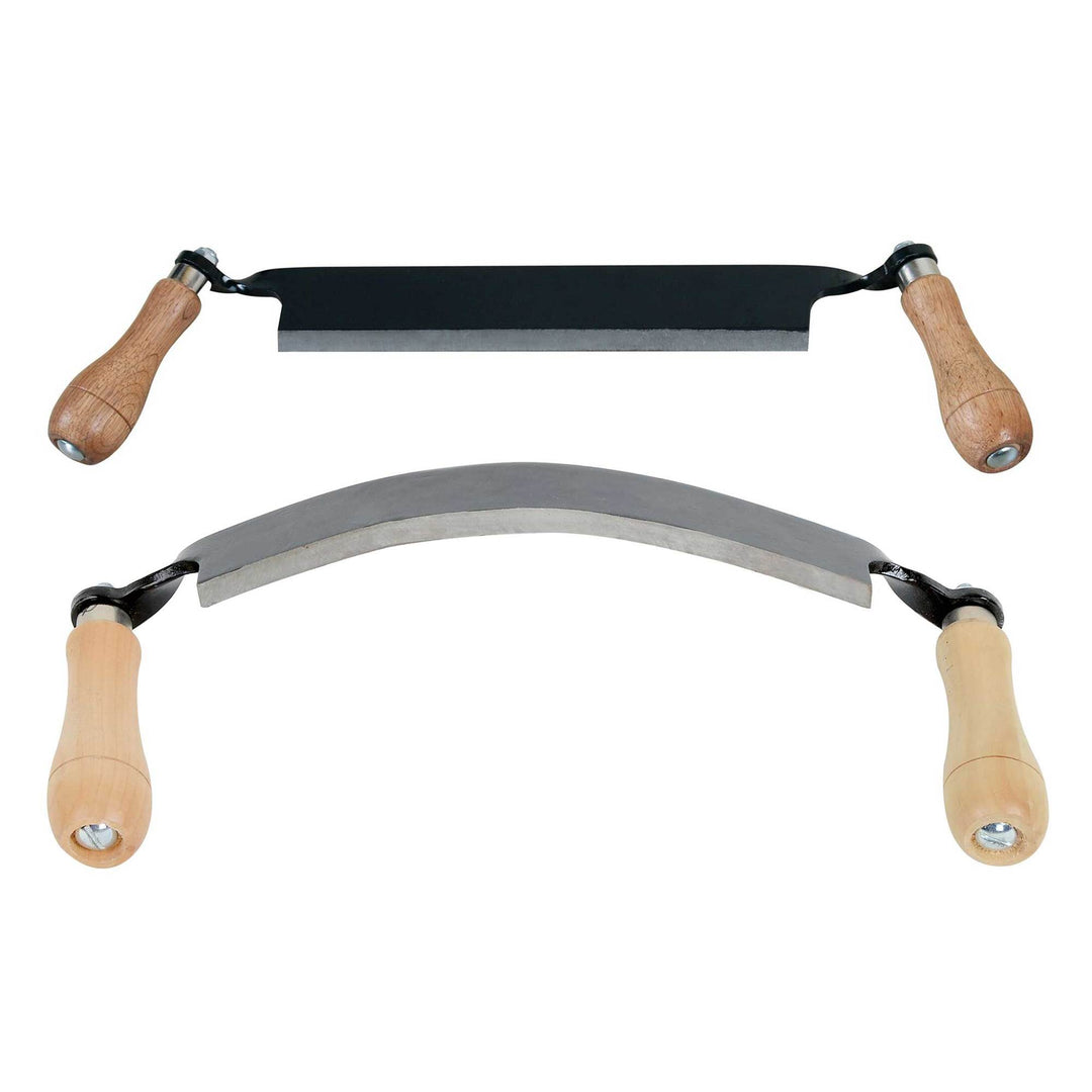 Timber Tuff 10" Straight Wood Blade Draw Shave Knife with 10" Curved Draw Knife - VMInnovations