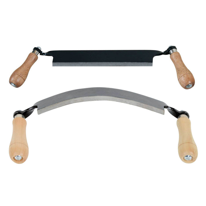 Timber Tuff 10" Straight Wood Blade Draw Shave Knife with 10" Curved Draw Knife - VMInnovations