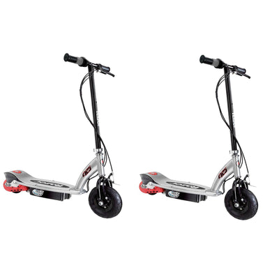 Razor E125 Kids Ride On 24V Motorized Electric Powered Scooters, Black (2 Pack)