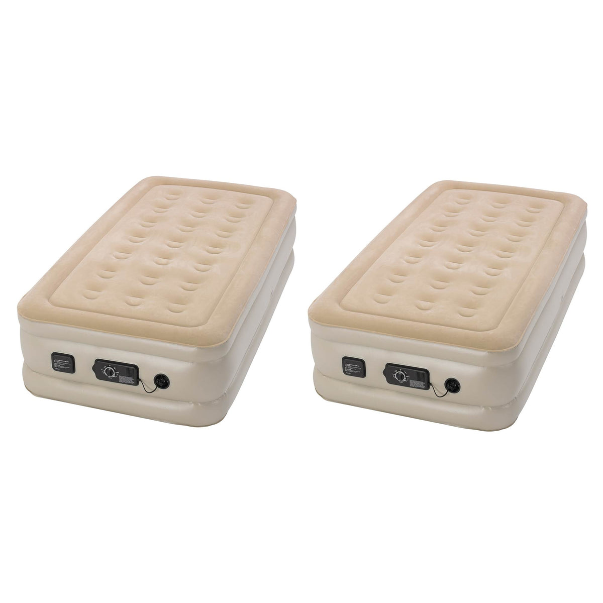Serta Raised Twin Airbed Mattress with Built-In neverFLAT AC Air Pump (2 Pack)
