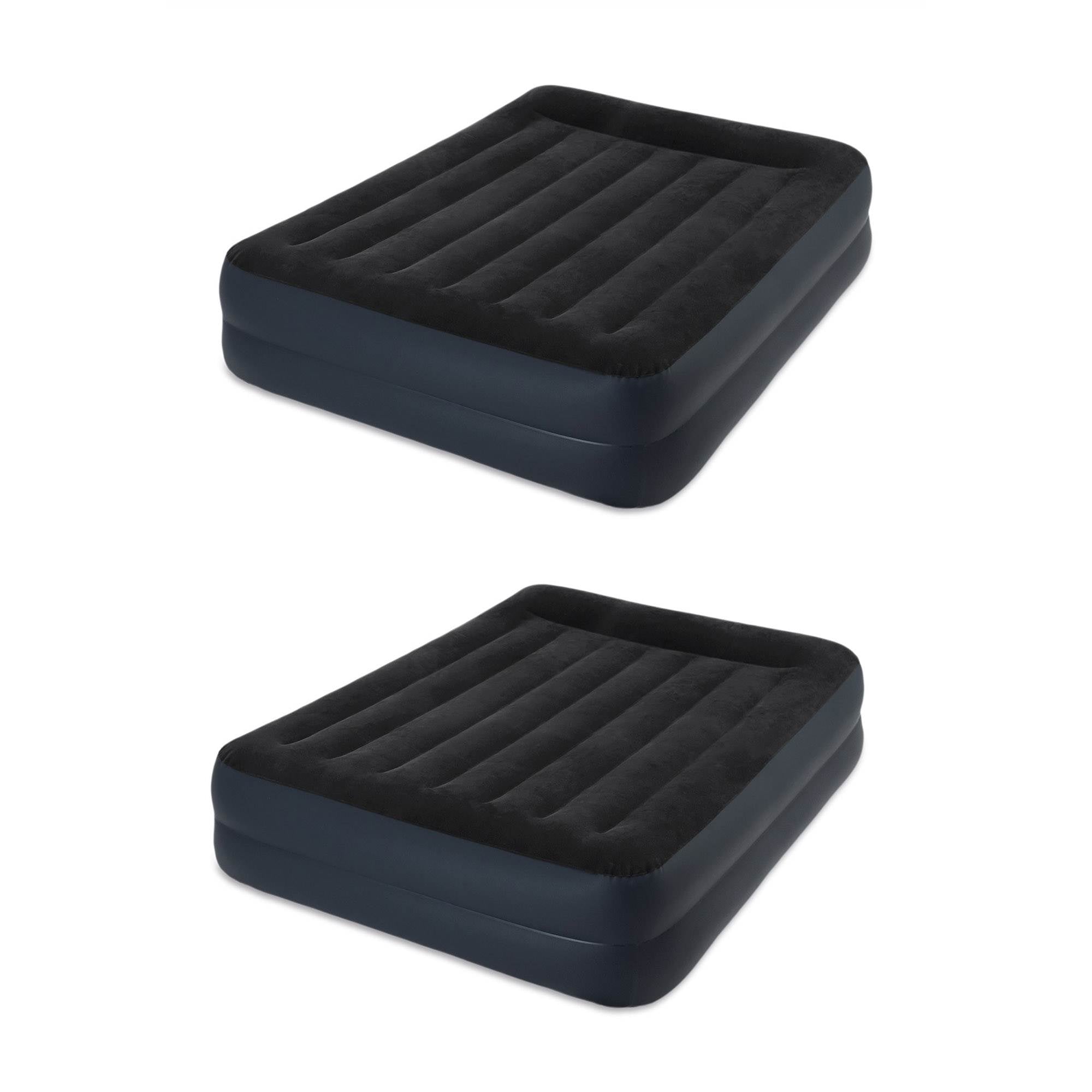 Intex Dura-Beam Pillow Rest Airbed w/ Fiber-Tech Built-In Pump, Queen (2 Pack)