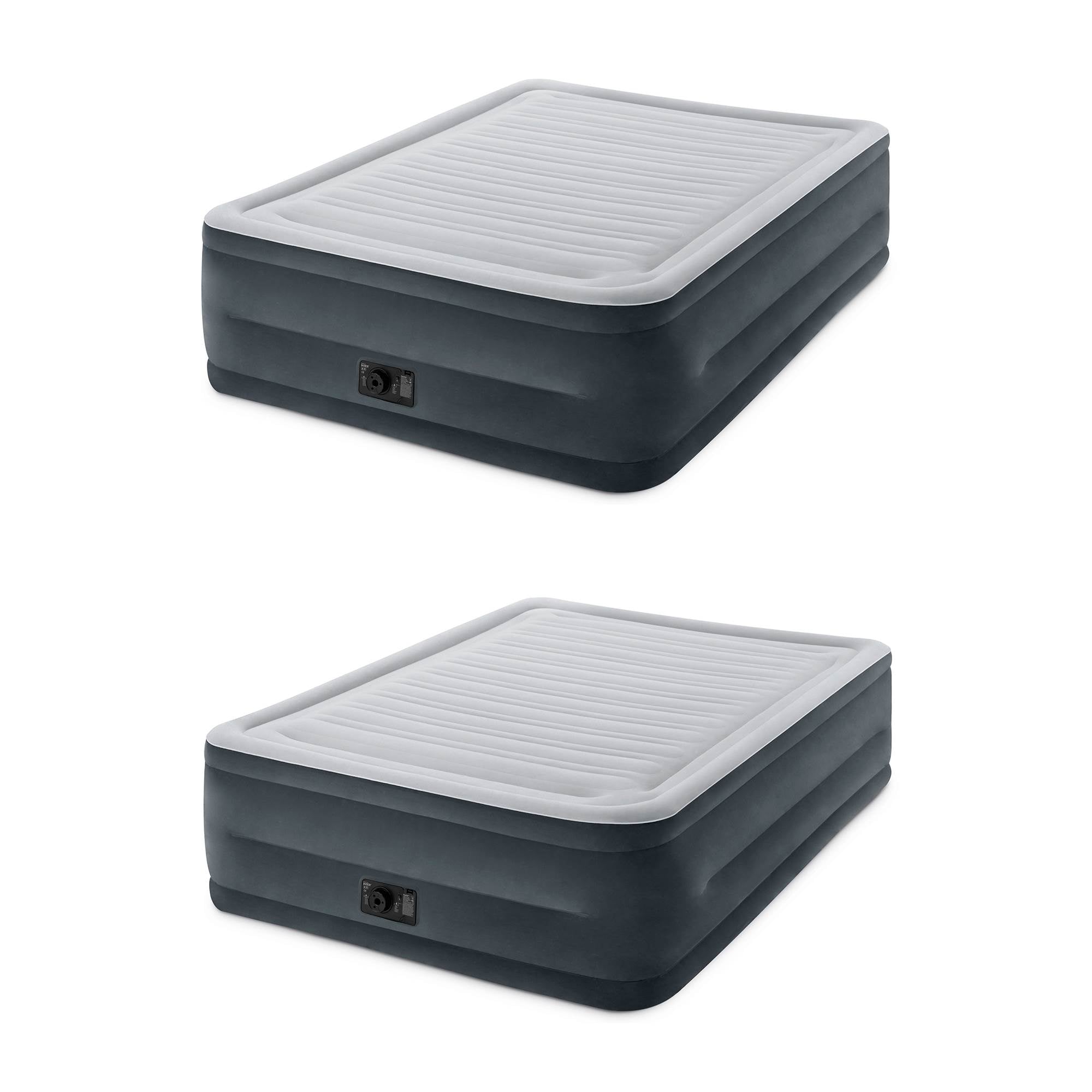 Intex Comfort Plush Dura-Beam Air Mattress w/ Built-In Pump, Queen (2 Pack)