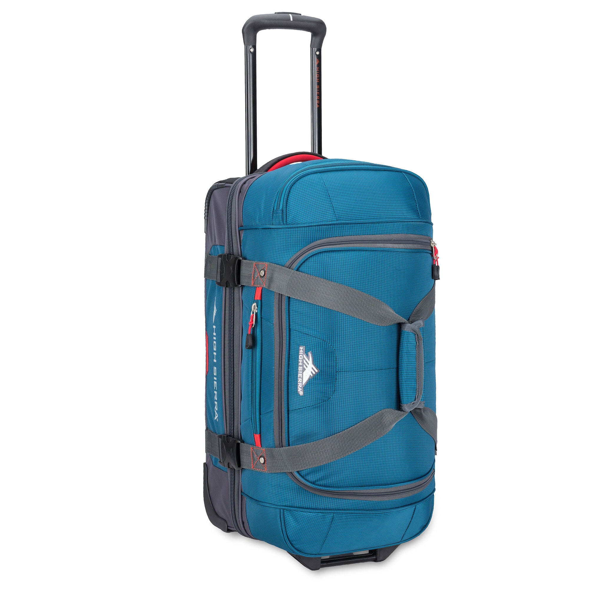 High Sierra Decatur 22 Inch Drop-Bottom Wheeled Duffel Bag, Peacock (Open Box)