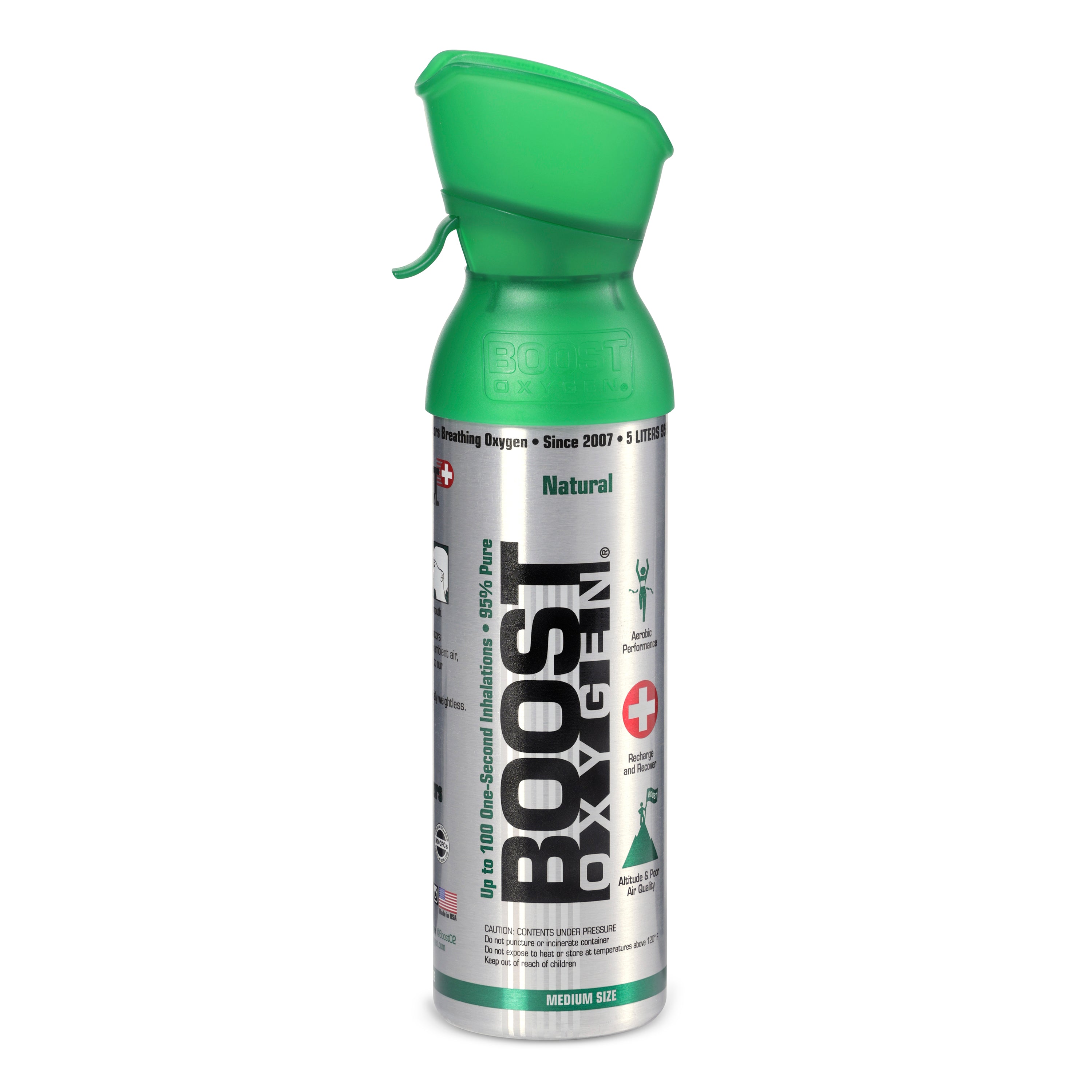 Boost Oxygen 5 & 2 Liter Natural Portable Pure Canned Oxygen Canister (5 Pack)