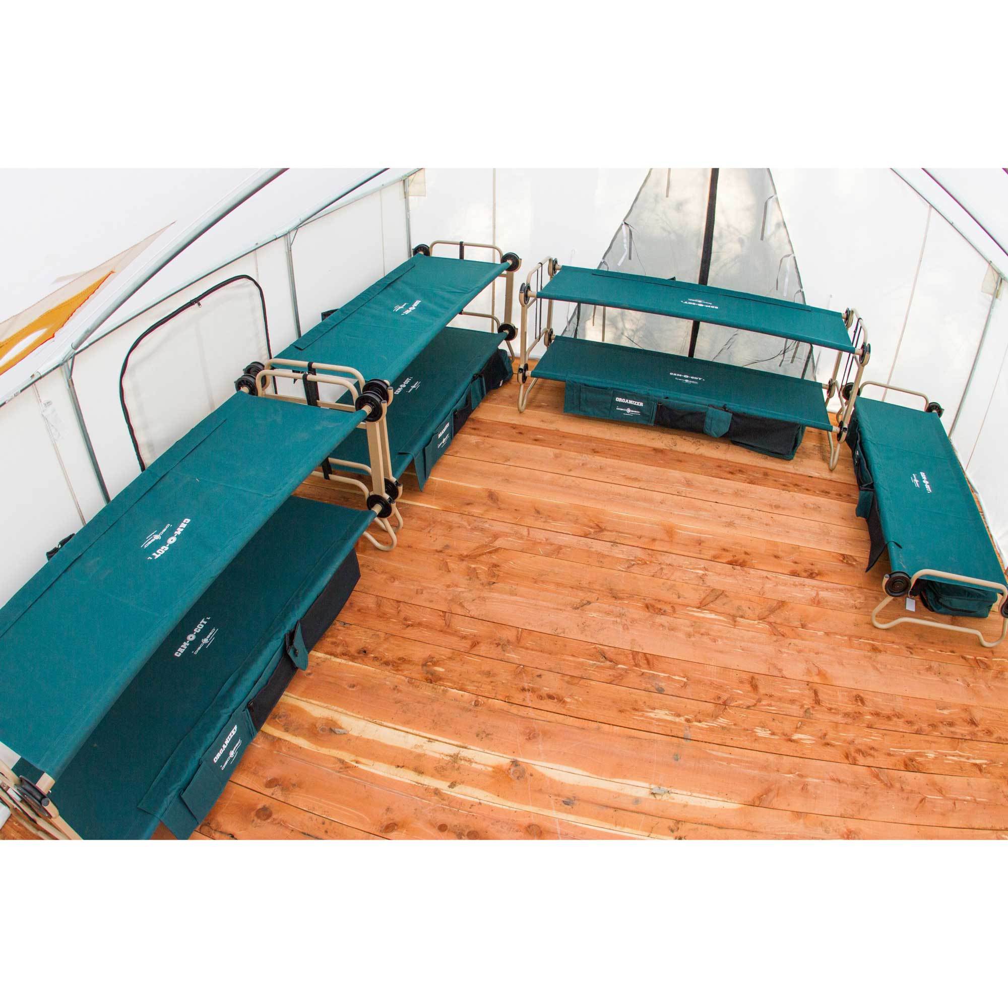 Disc-O-Bed X-Large Cam-O-Bunk Benchable Bunked Double Cot w/ Organizers (2 Pack) - VMInnovations