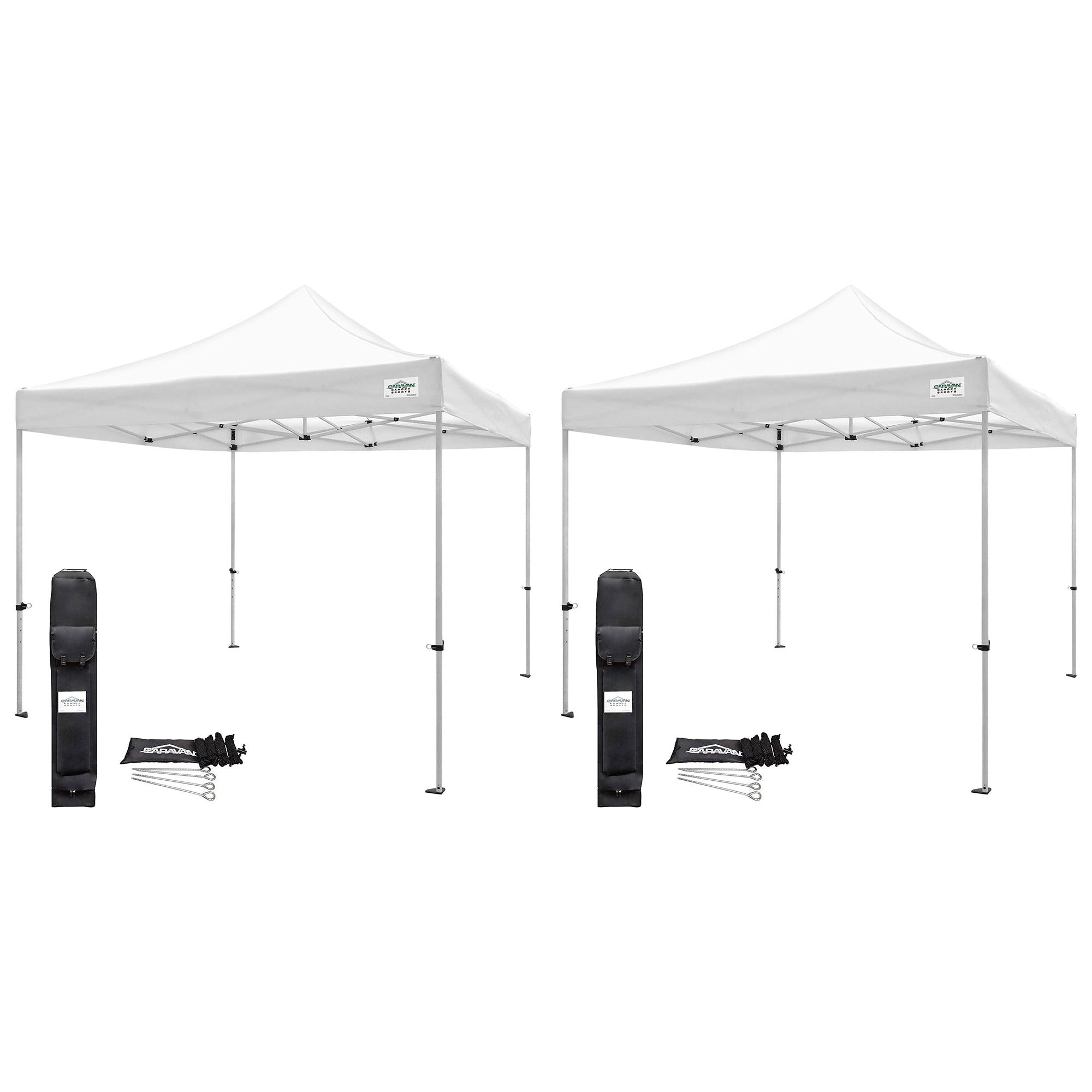 Caravan Canopy TitanShade 10 x 10 Steel Portable Instant Canopy, White (2 Pack)