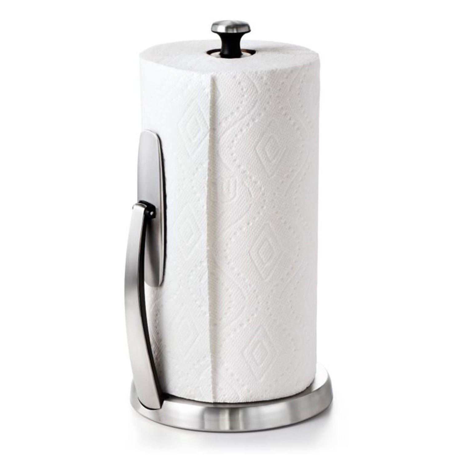OXO Good Grips SimplyTear Standing Kitchen Paper Towel Holder, Stainless Steel