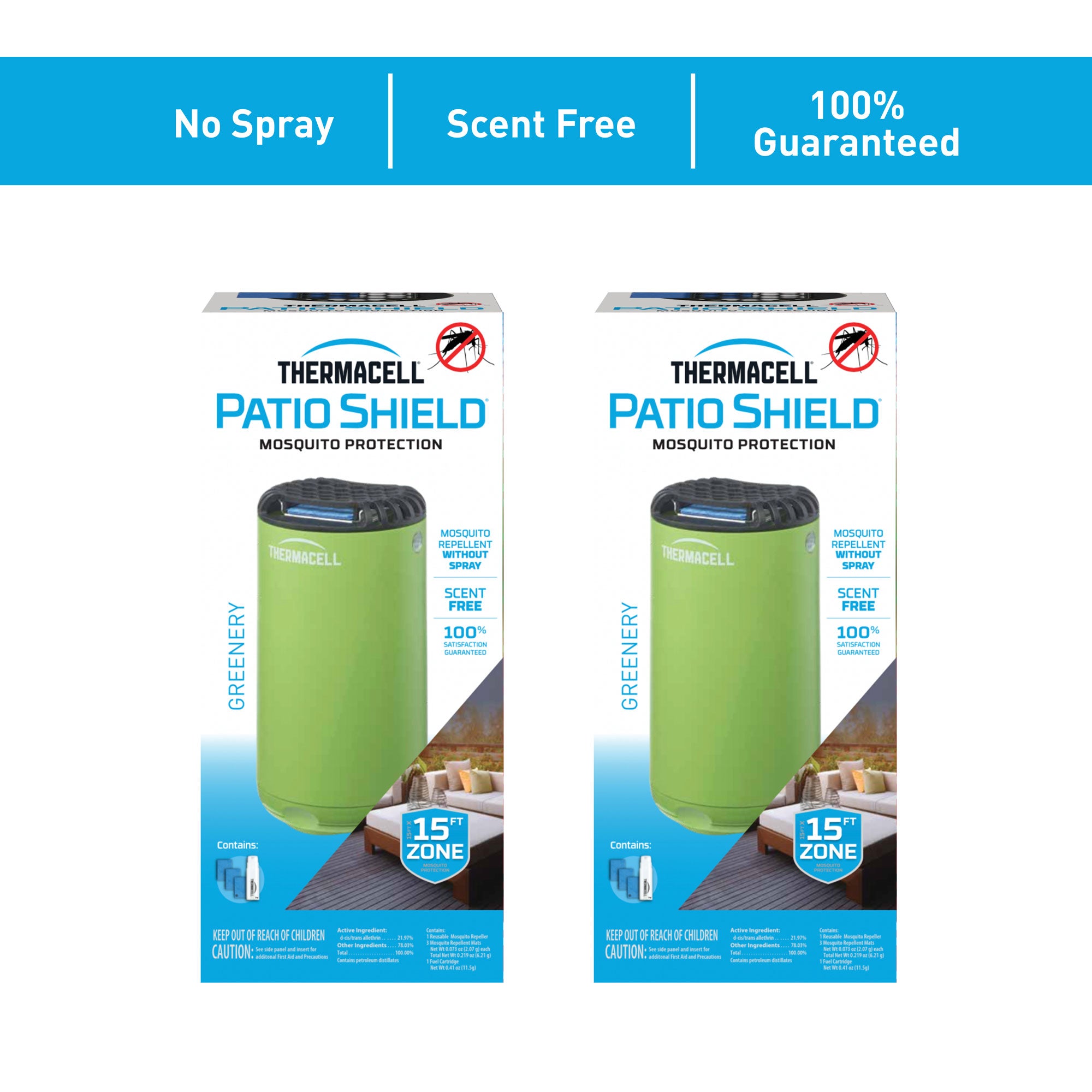 Thermacell Outdoor Patio and Camping Shield Mosquito Insect Repeller, 2 Pack