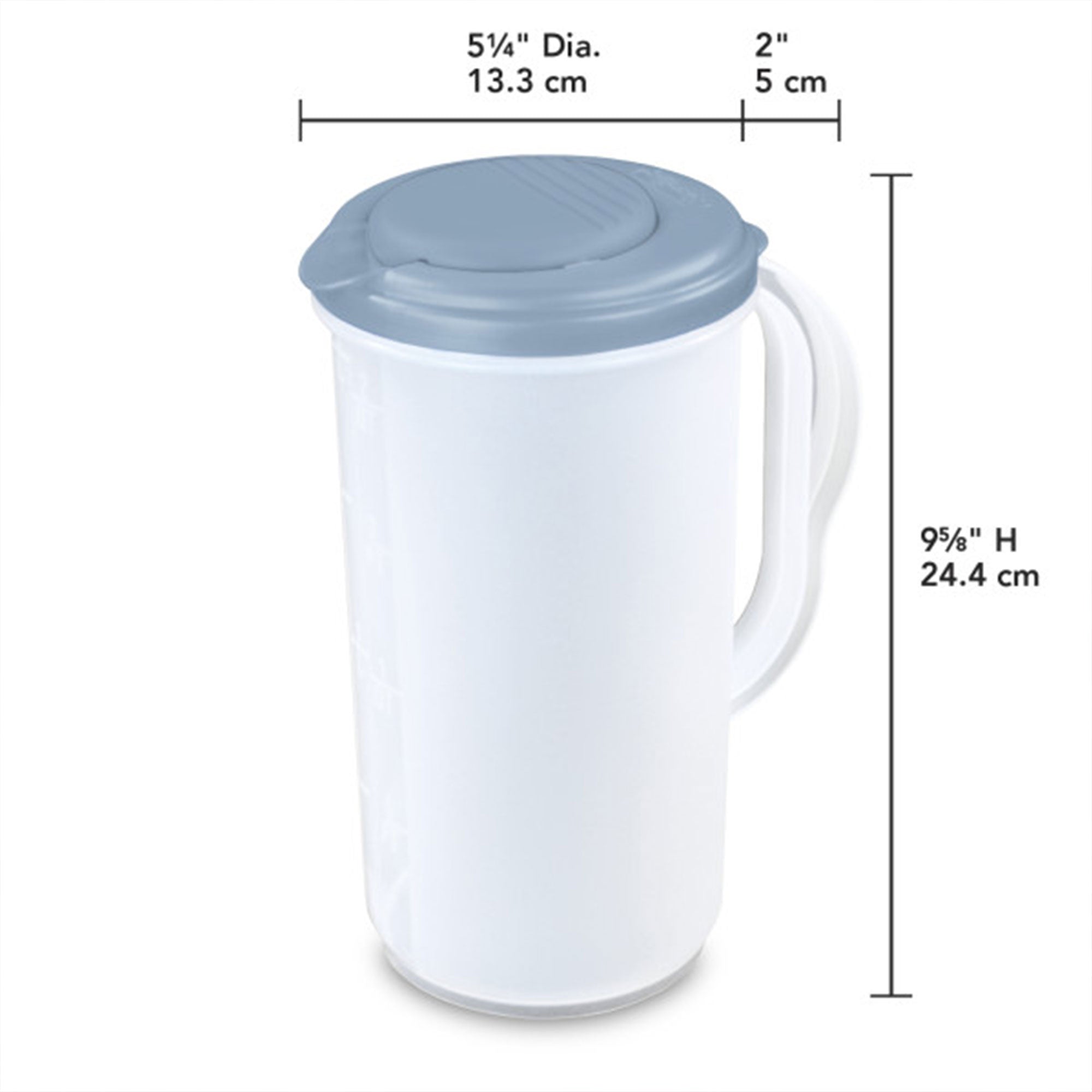 Sterilite 2 Quart, 64oz Clear Plastic Flip Top Pour Pitcher with Lid (18 Pack) - VMInnovations