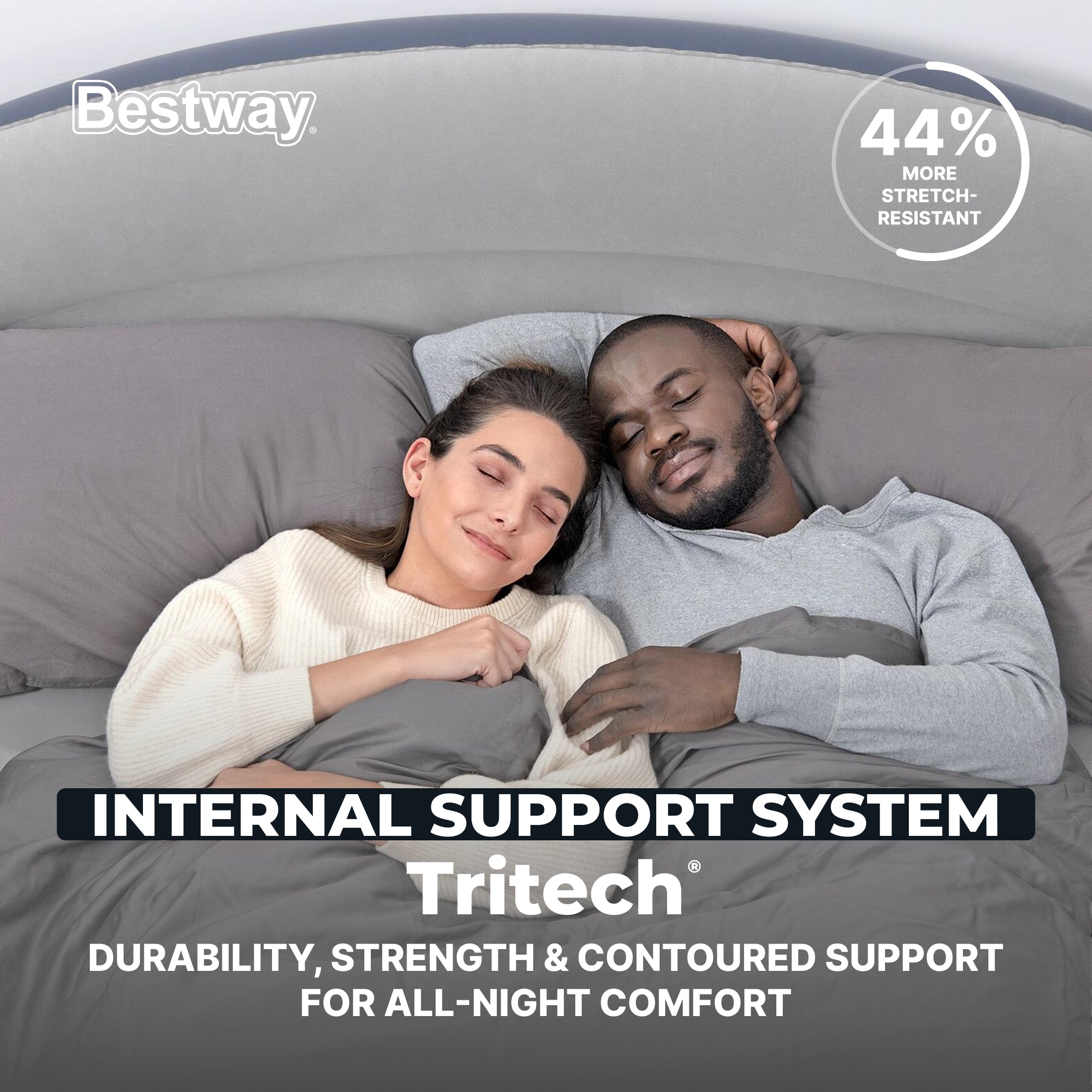 Bestway Tritech LoungeLux Headboard 18" Queen Air Mattress with Built-in AC Pump