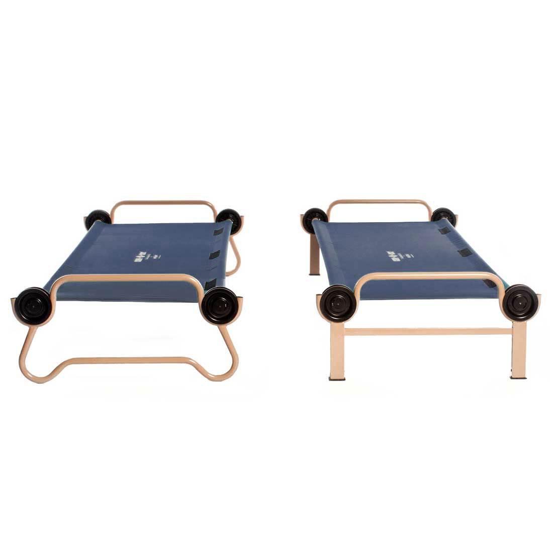 Disc-O-Bed Large Cam-O-Bunk Bunked Double Cot w/ Organizers, Navy Blue (2 Pack) - VMInnovations
