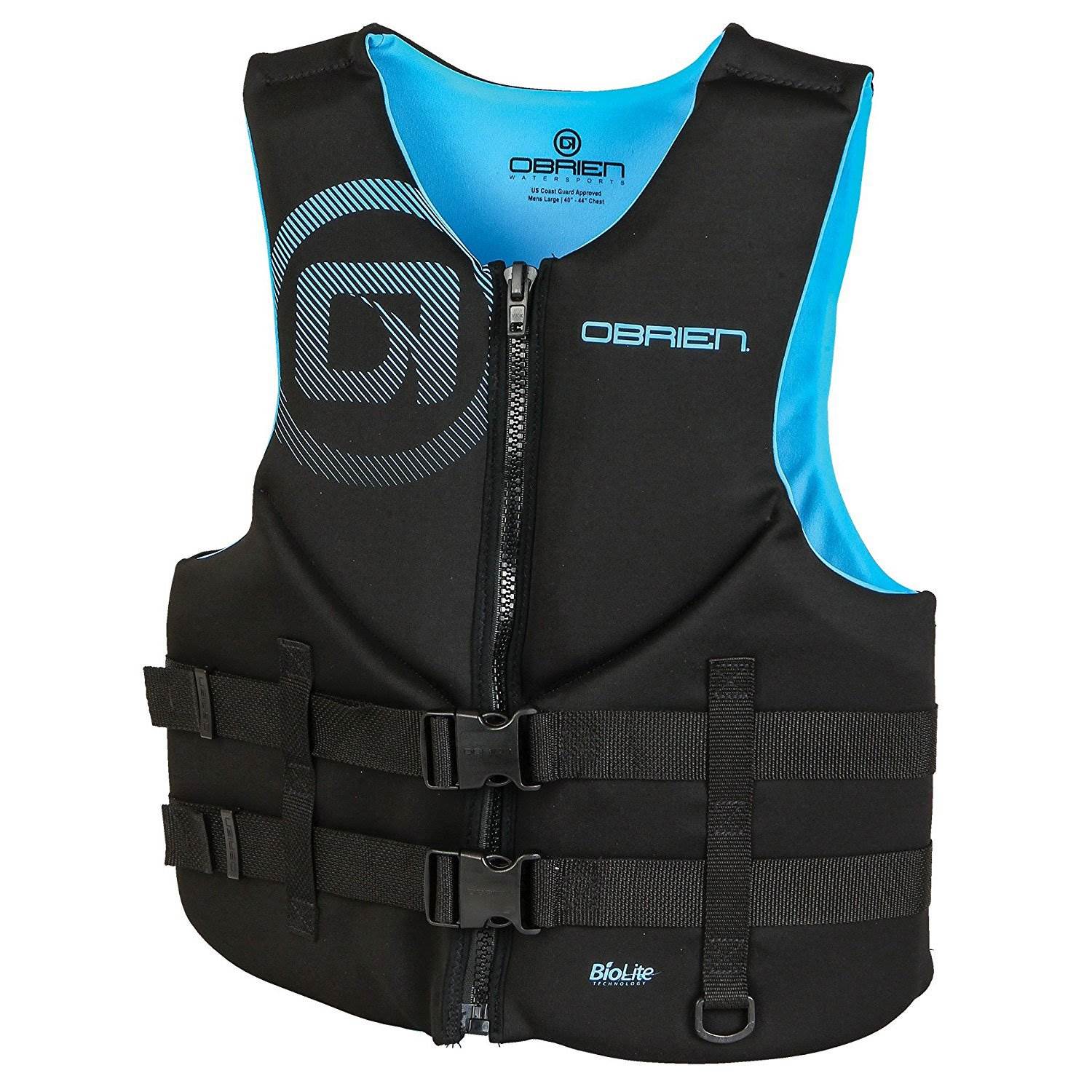 OBrien Biolite Series Mens Neoprene Life Vest, XLarge, Cyan (Open Box)