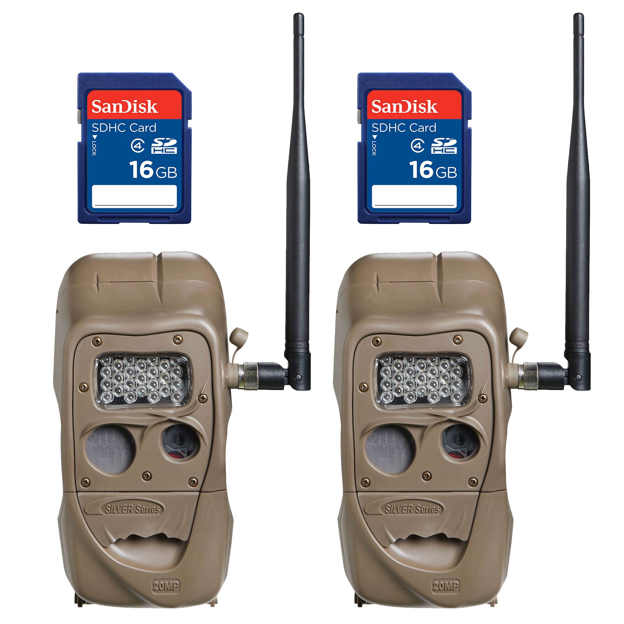 Cuddeback CuddeLink 20MP Wireless IR Game Trail Camera and SD Card (2 Each)