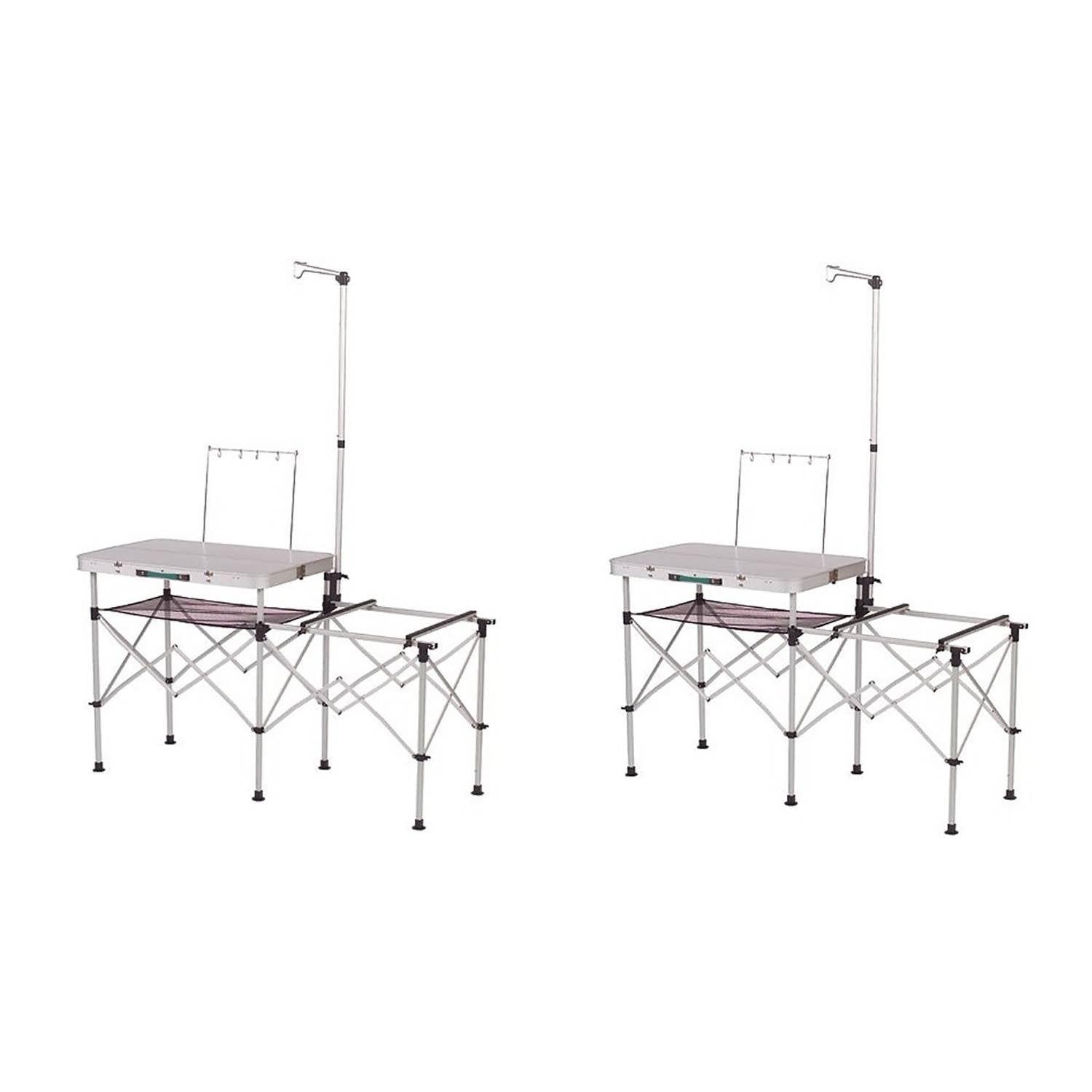 Coleman Portable Camp Pack-Away Kitchen with Food Prep Area Tabletop (2 Pack)
