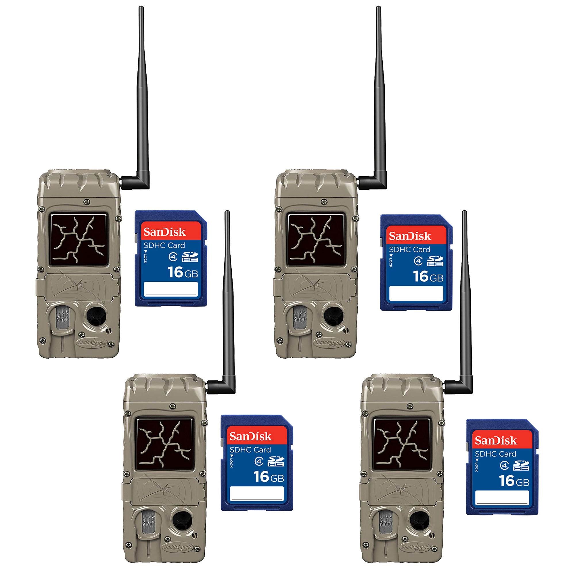 Cuddeback Cudde Link 20 MP Hunting Game Trail Camera + 16GB SD Card (4 Each)