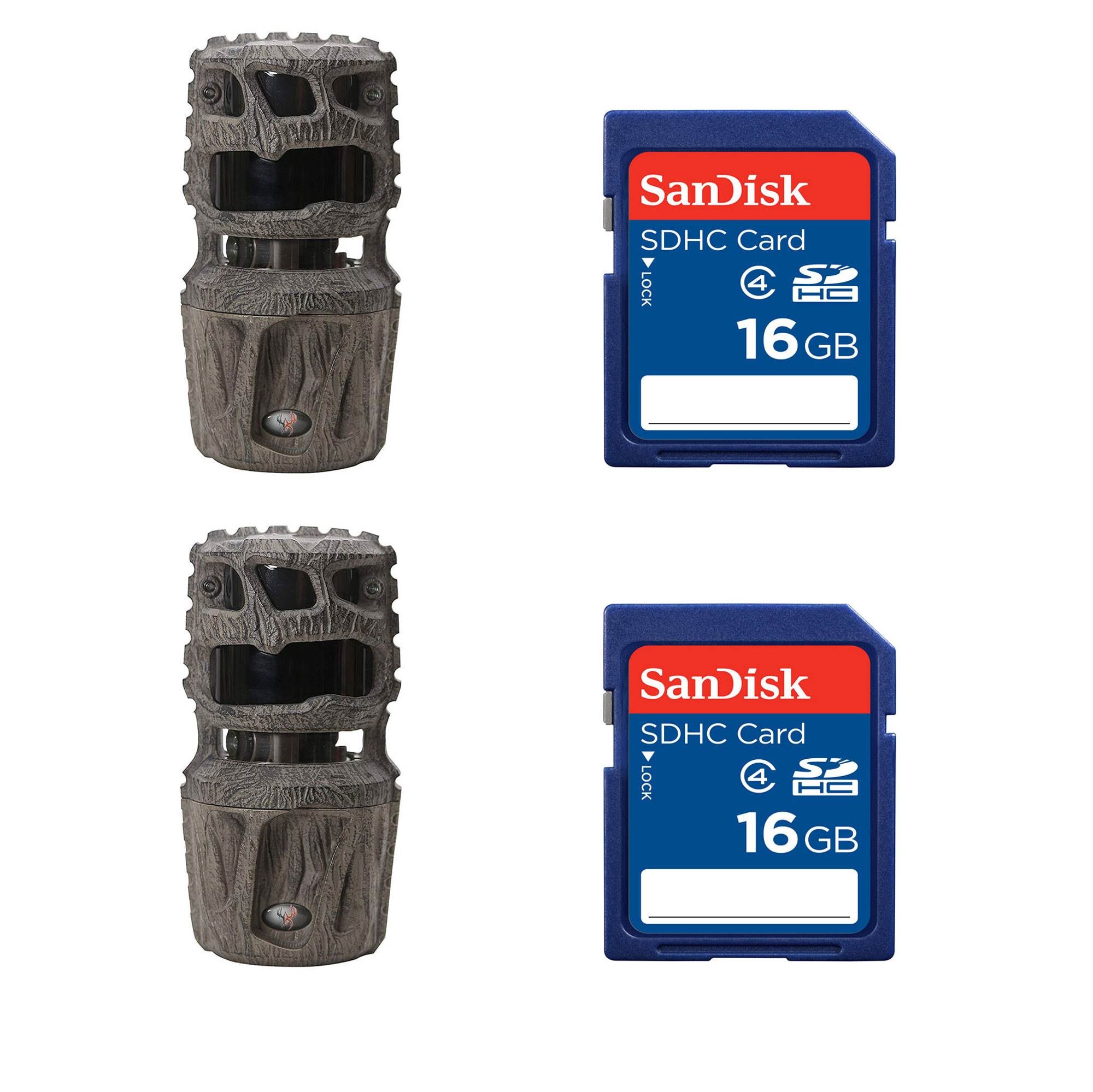 Wildgame Innovations 12MP Hunting Trail Camera (2 Pack) + 16GB SD Card (2 Pack)